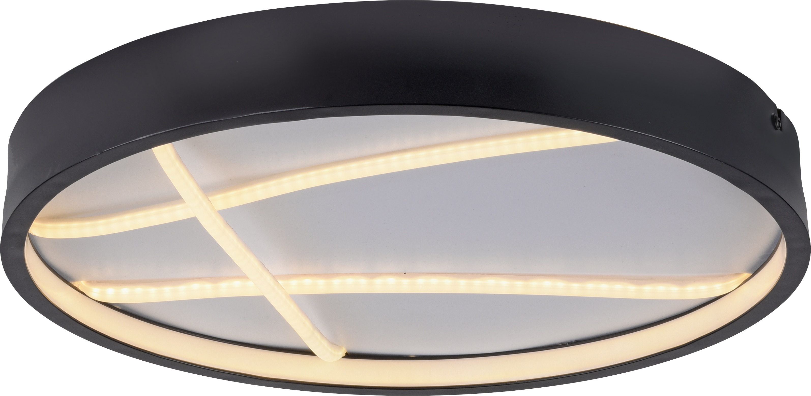 JUST LIGHT LED-Deckenleuchte 14091-18, 33W, 3000K, 4250lm, warmweiß, IP20, schwarz