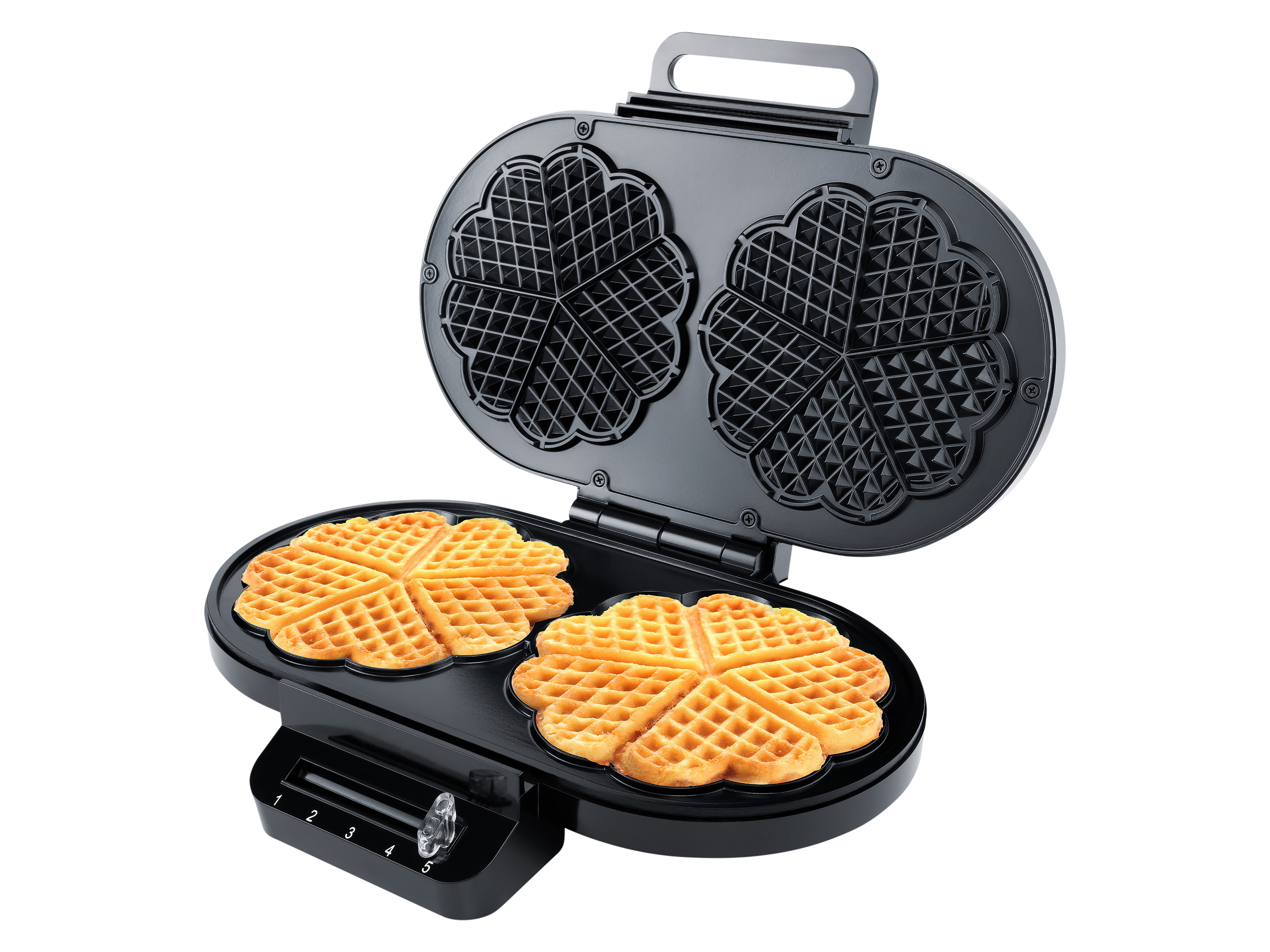 STEBA Doppel Waffeleisen WE 2, 2x5 Herzwaffeln, Ø15,5cm, antihaftbeschichtung
