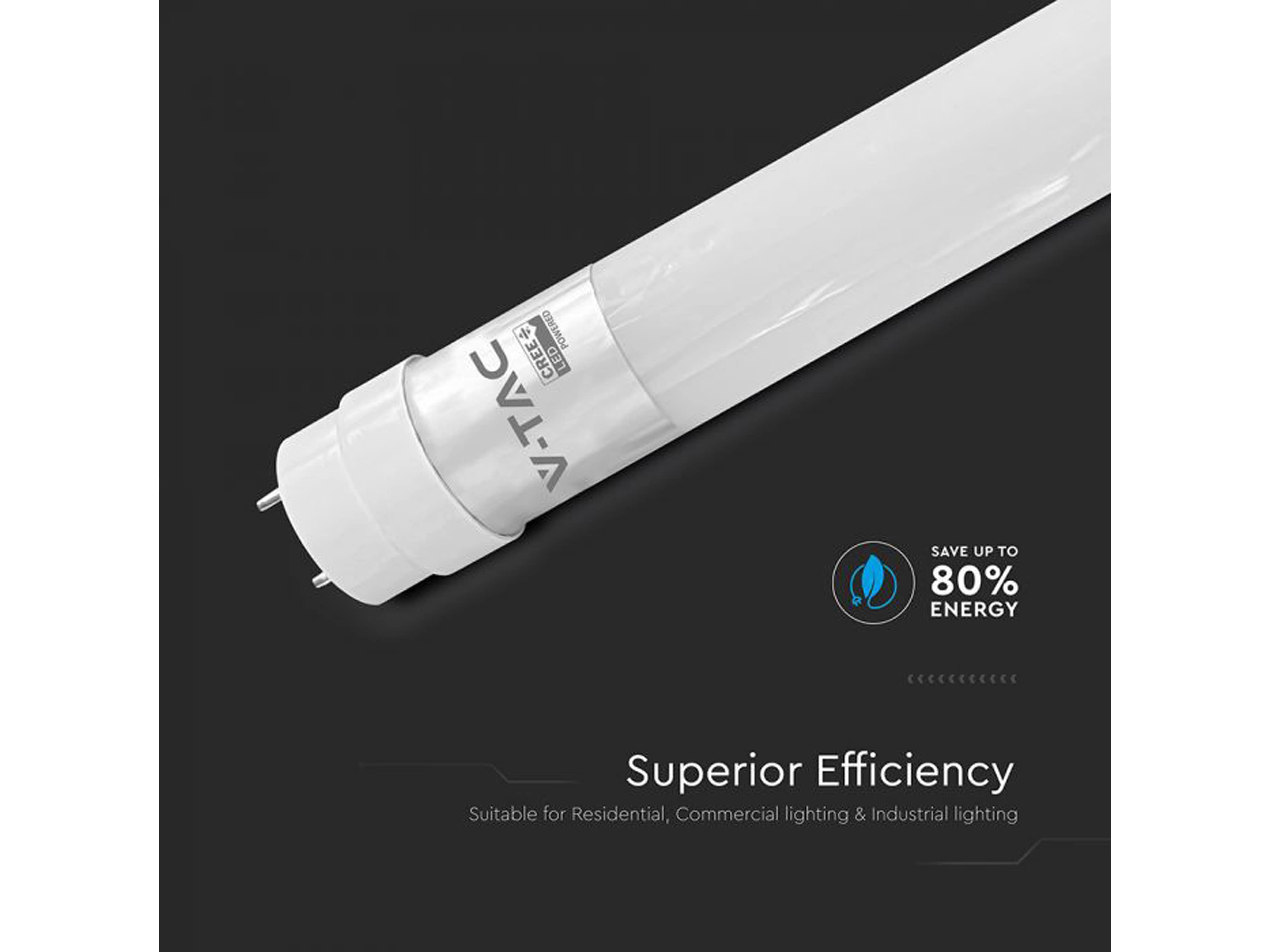 V-TAC LED-Röhre VT-151, 20W, 6500K, EEK: F, 2100lm, kaltweiß, IP20, 150 cm V-TAC LED-Röhre VT-151, 20W, 6500K, EEK: F, 2100lm, kaltweiß, IP20, 150 cm