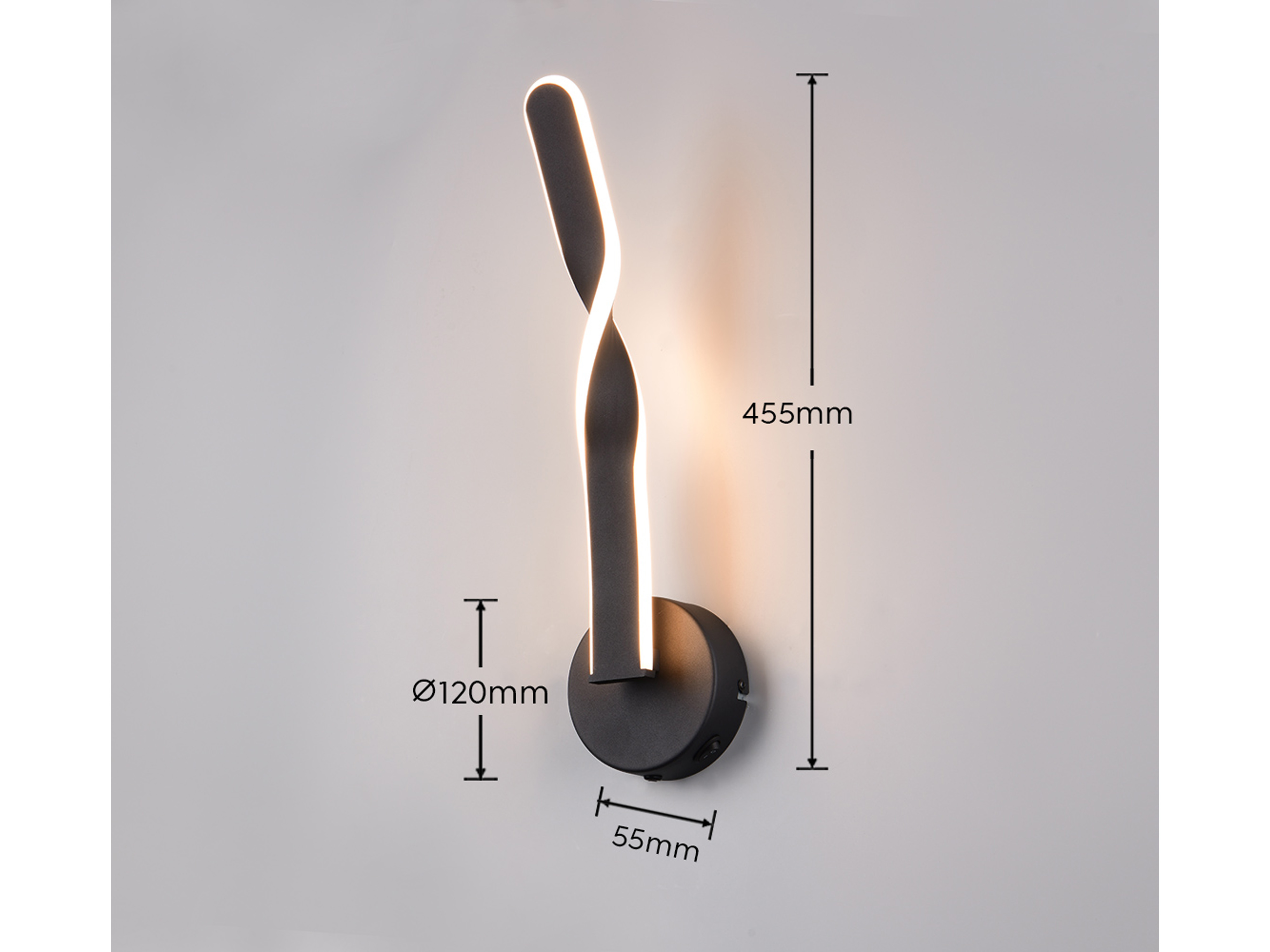 REALITY LED-Wandleuchte Ginko R25791732, 11W, 3000K, 1150lm, warmweiß, IP20, schwarz REALITY LED-Wandleuchte Ginko R25791732, 11W, 3000K, 1150lm, warmweiß, IP20, schwarz