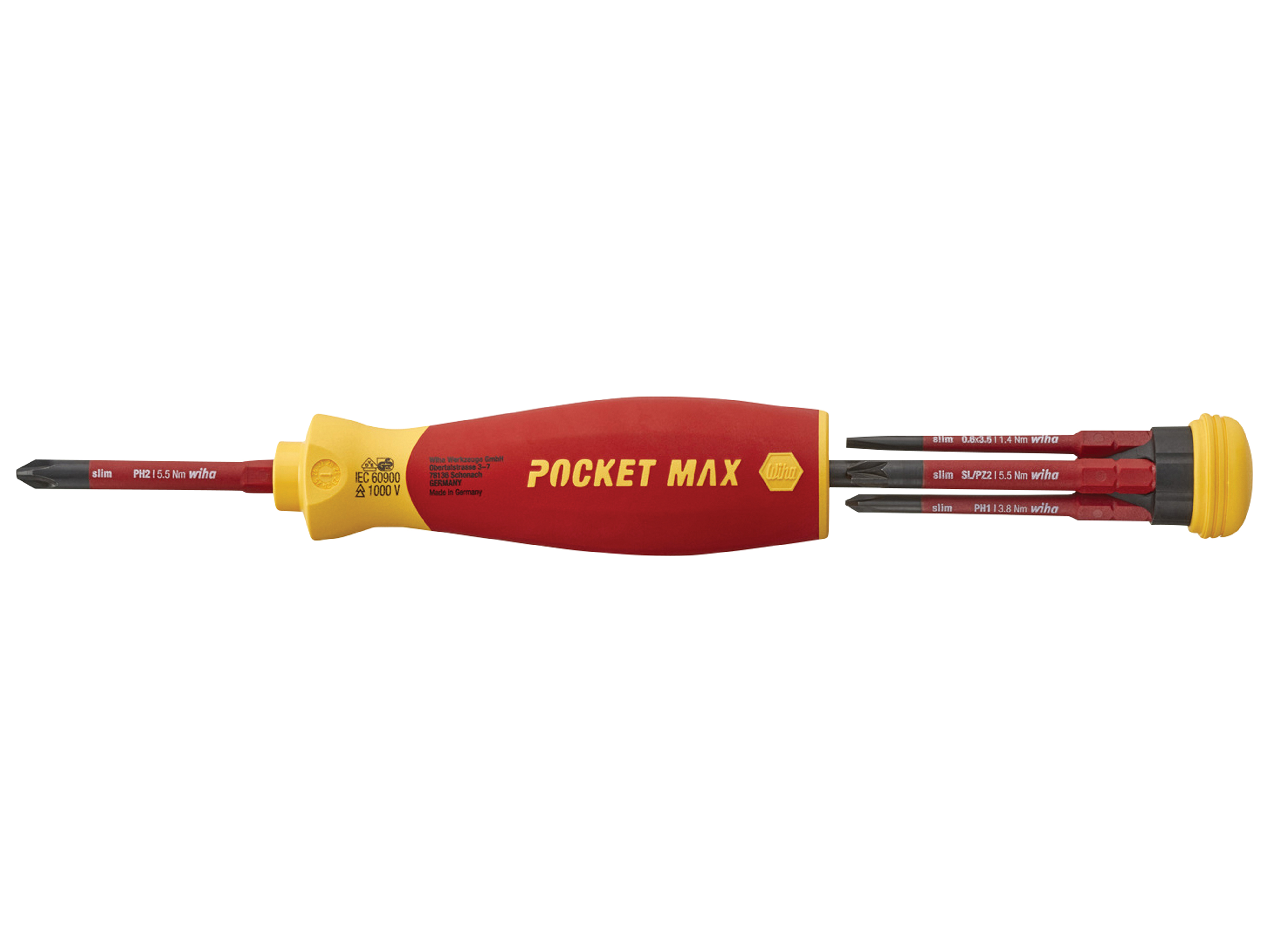 WIHA Schraubendreher mit Bitmagazin, 45296, PocketMax® electric, inkl. 4 slimBits WIHA Schraubendreher mit Bitmagazin, 45296, PocketMax® electric, inkl. 4 slimBits