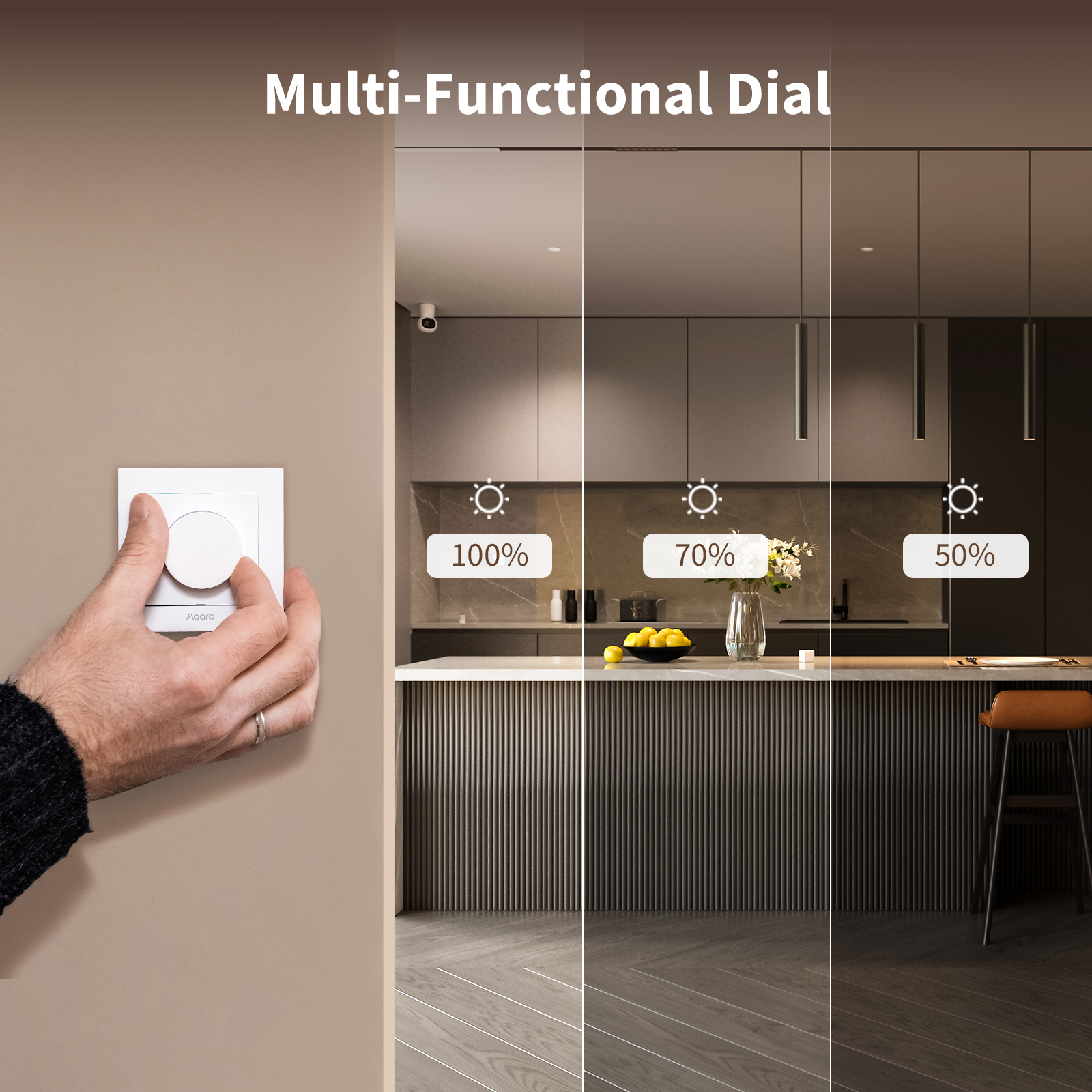 AQARA Dimmer-Schalter H2, KD-R01D-G, grau, 2 Stück