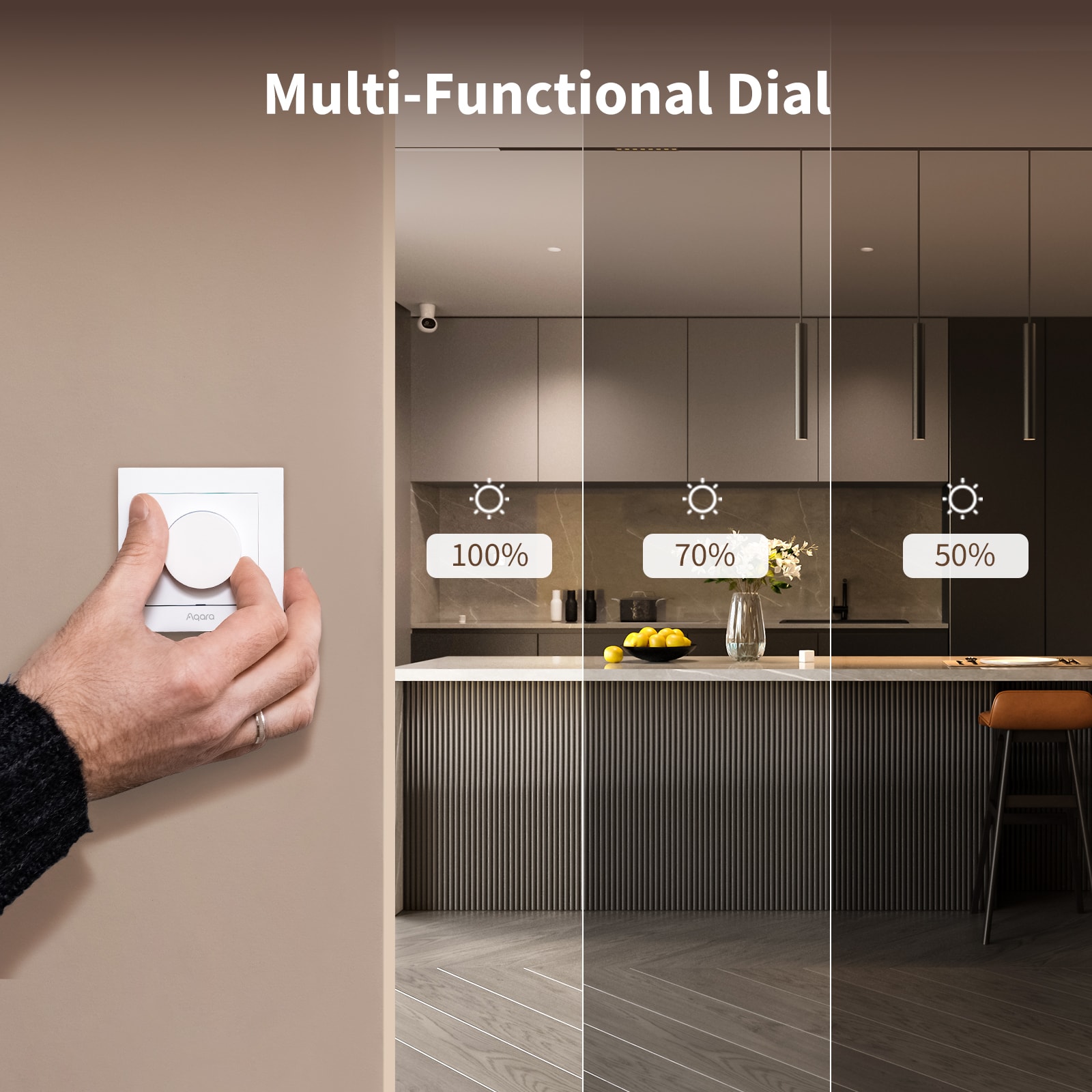 AQARA Dimmer-Schalter H2, KD-R01D-G, grau, 2 Stück AQARA Dimmer-Schalter H2, KD-R01D-G, grau, 2 Stück