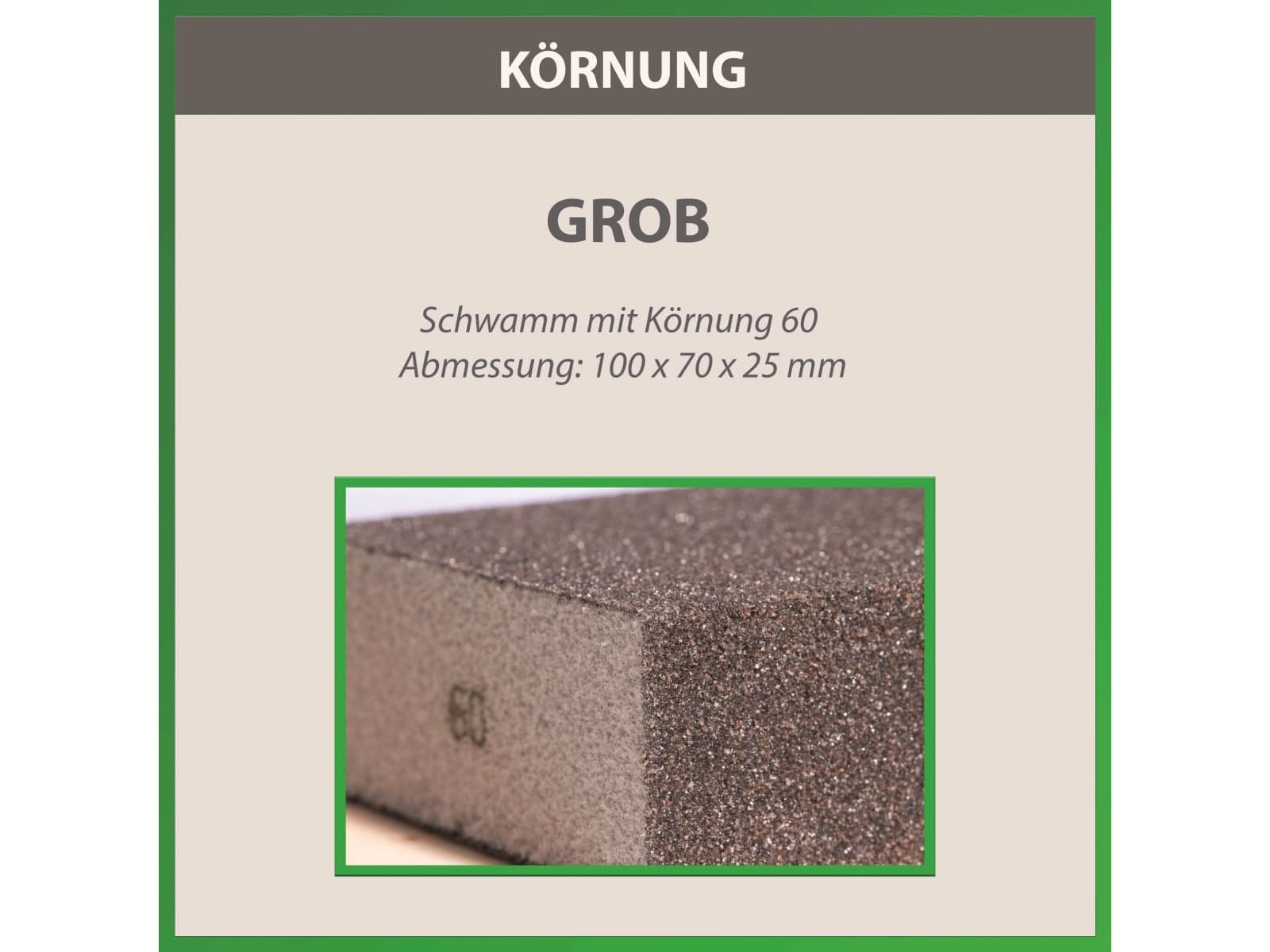 QUADRIOS Schleifschwamm 2202T003, Körnung: 60 QUADRIOS Schleifschwamm 2202T003, Körnung: 60, Schleifbild: ca. P150