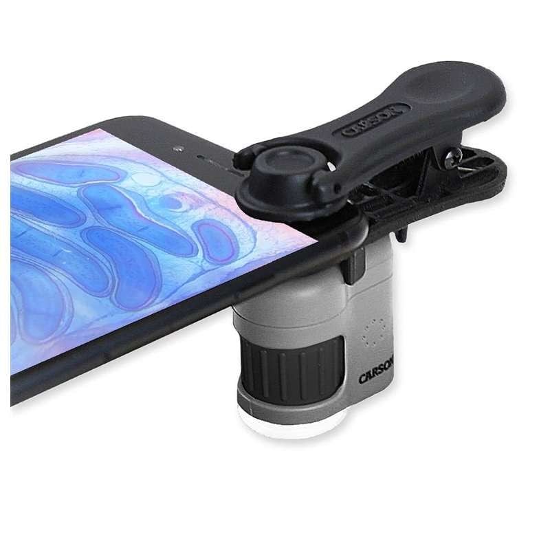 SINTRON Taschenmikroskop MM-380 MicroMini, 20x Vergrößerung, LED- und UV-Beleuchtung, Smartphone-Adapter CARSON Taschenmikroskop MM-380 MicroMini, 20x Vergrößerung, LED- und UV-Beleuchtung, Smartphone-Adapter