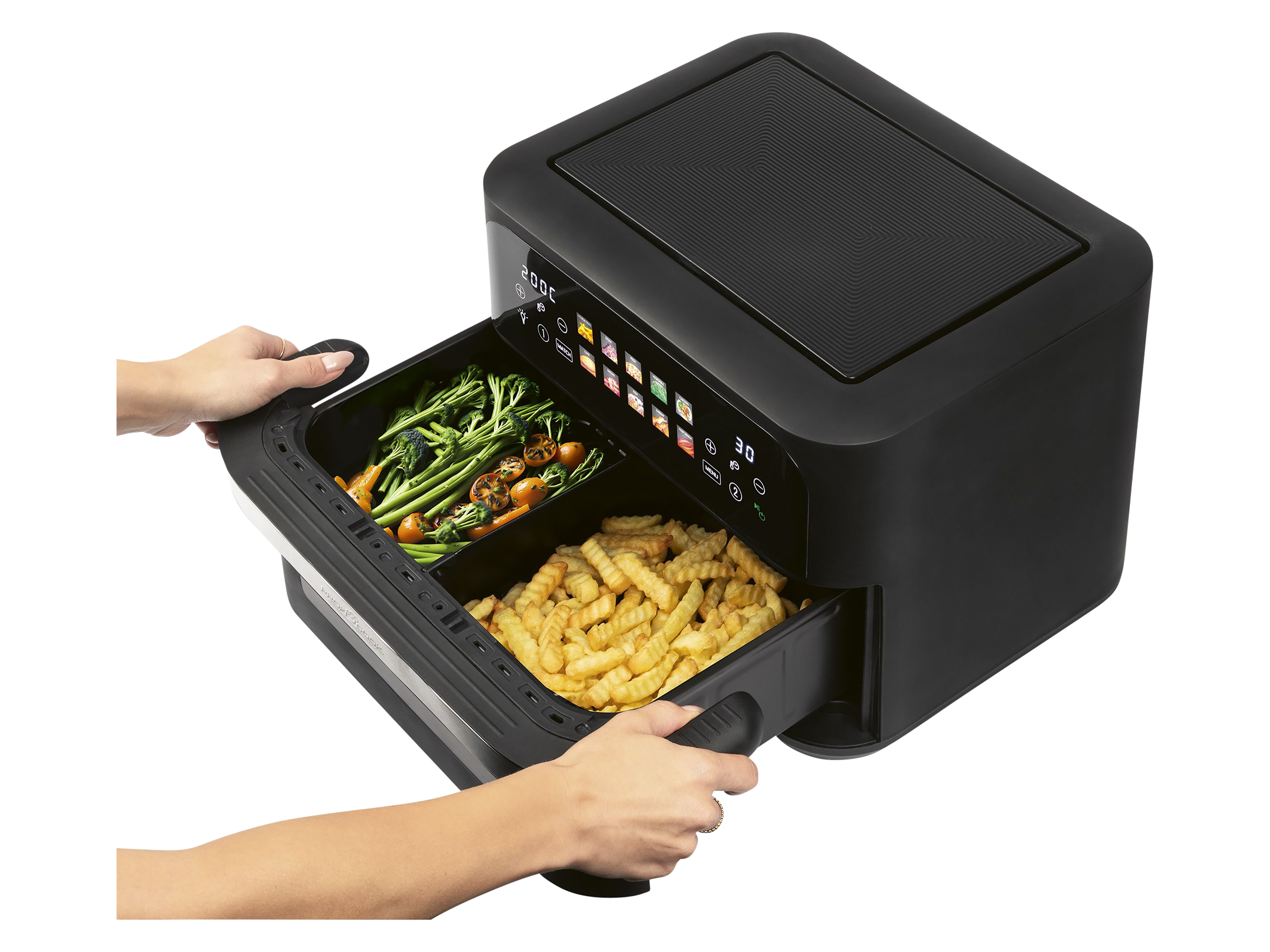 PROFICOOK Heißluftfritteuse XXL PC-FR 1313 H, 10L, 2 Kammern, 2400W