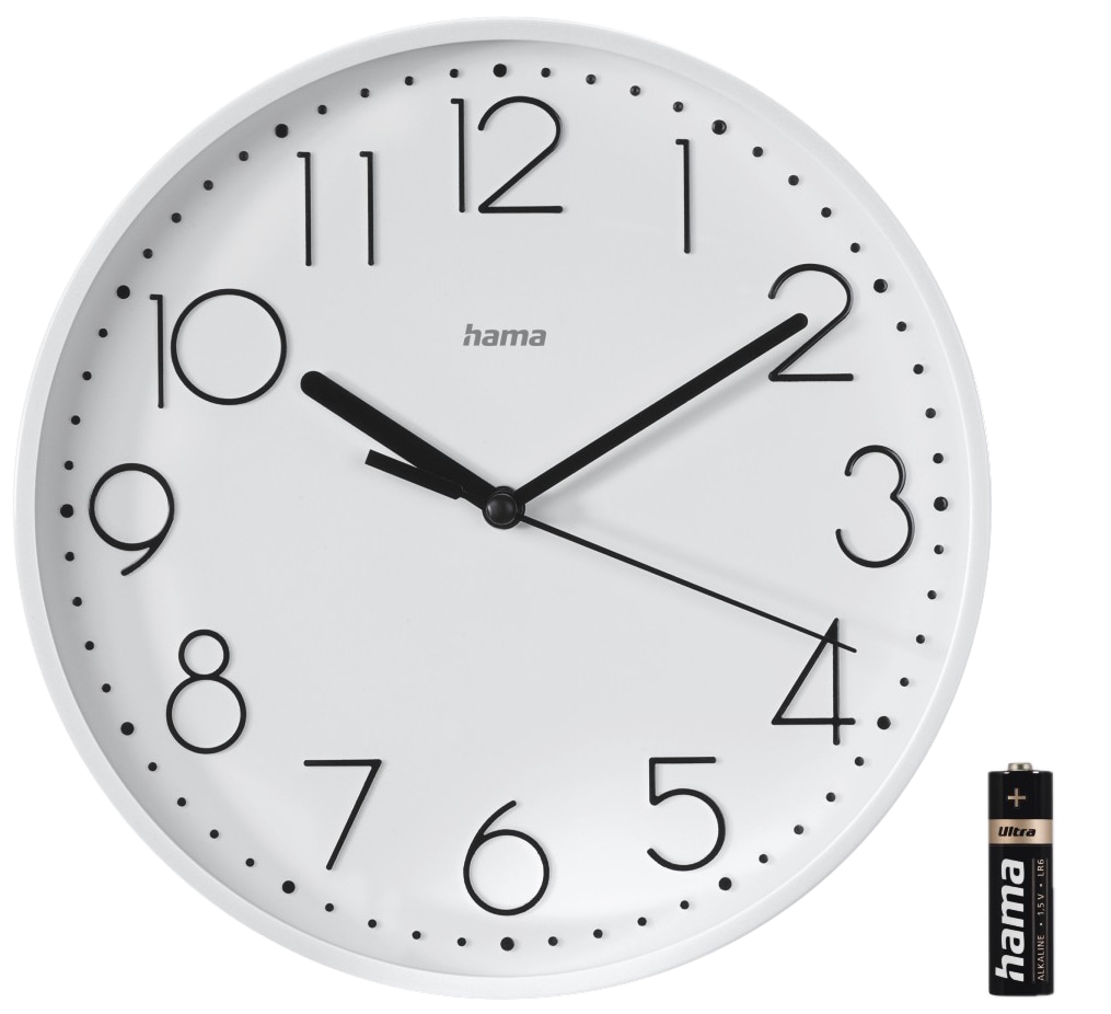 HAMA Wanduhr "Salina", ohne Ticken, Ø 30cm, weiß HAMA Wanduhr "Salina", ohne Ticken, Ø 30cm, weiß