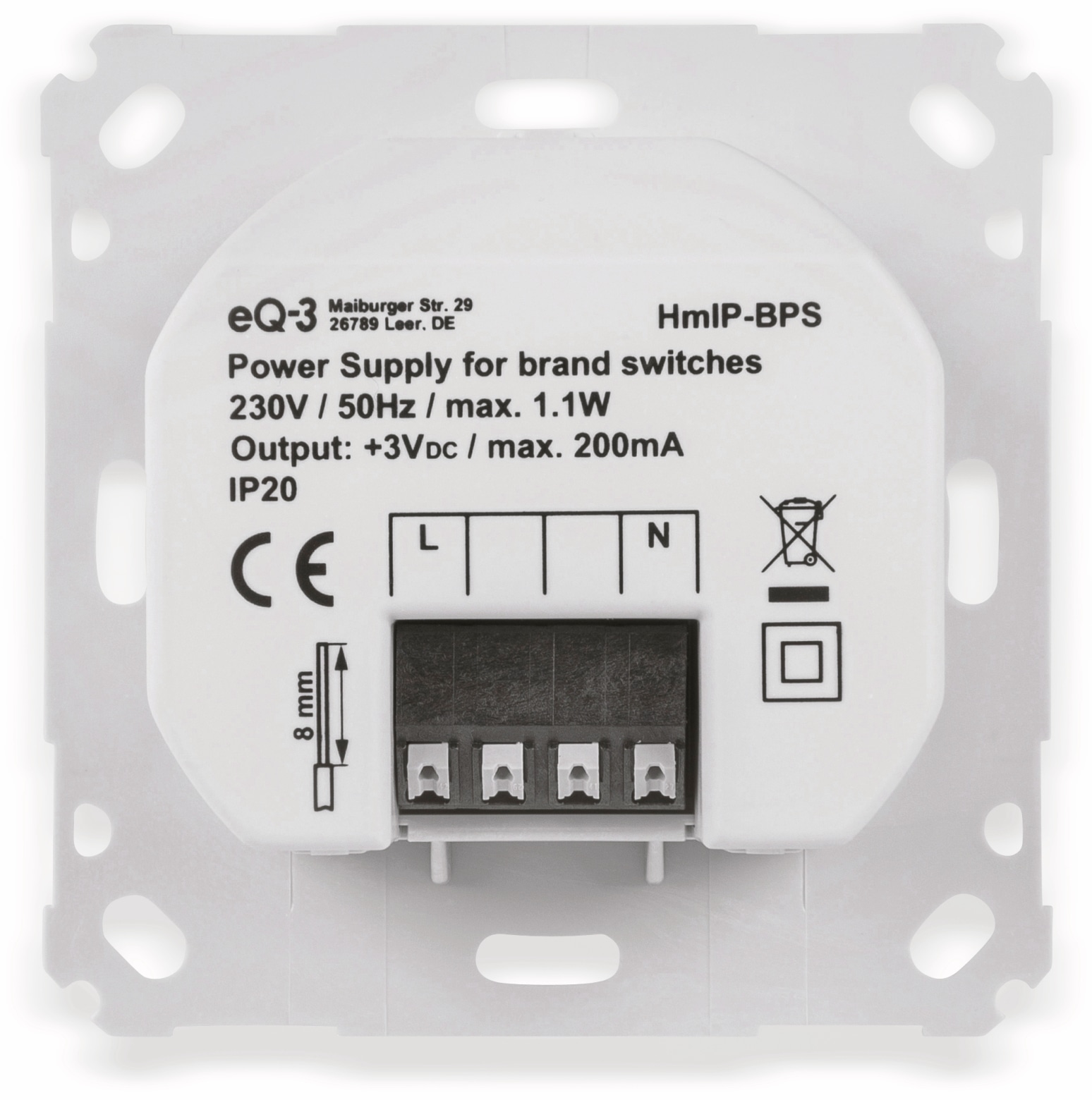 HOMEMATIC IP Smart Home 151197A0 Netzteil für Markenschalter