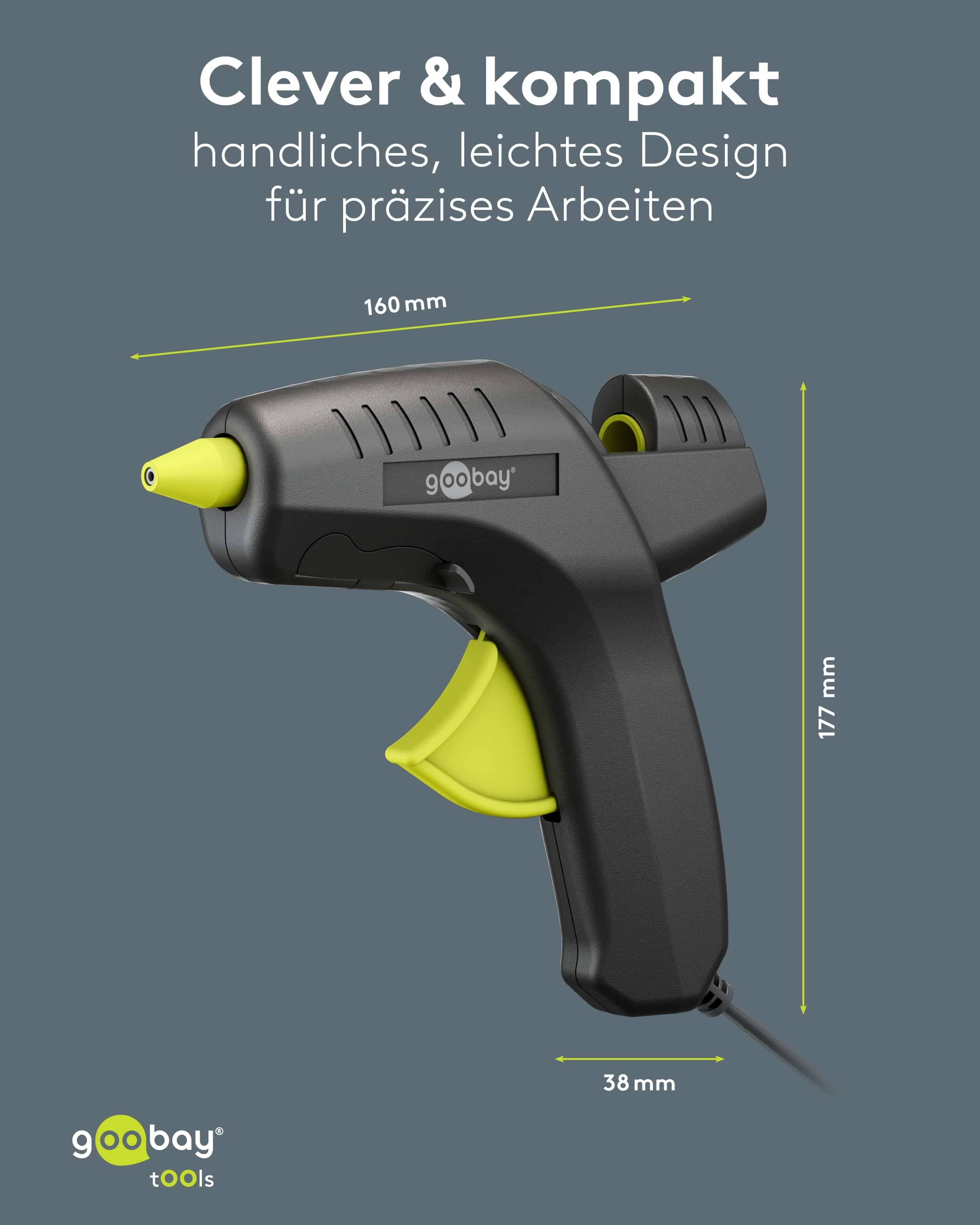 GOOBAY TOOLS Heißklebepistole Premium, 77824, 80 W, inkl. 2 Klebesticks GOOBAY TOOLS Heißklebepistole Premium, 77824, 80 W, inkl. 2 Klebesticks