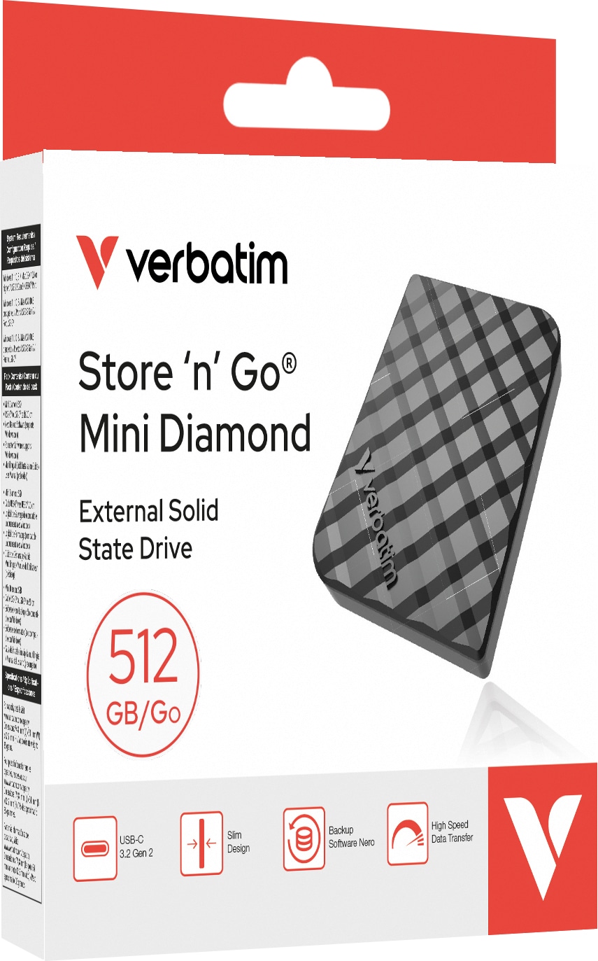 VERBATIM Externe SSD Mini Diamond 512GB VERBATIM Externe SSD Mini Diamond 512GB