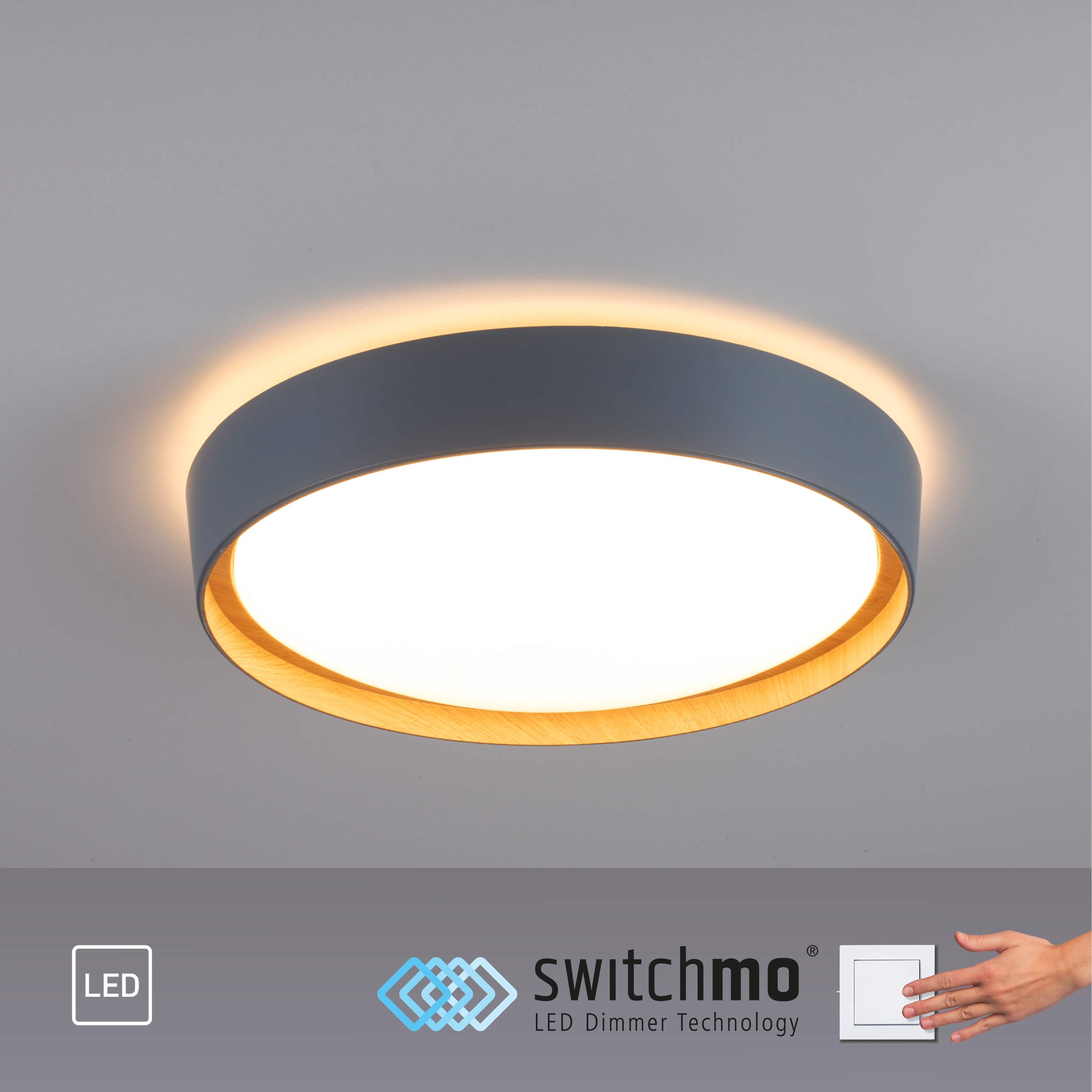 JUST LIGHT LED-Deckenleuchte 14347-15 grau, 29 W, 3400 lm, 3000 K JUST LIGHT LED-Deckenleuchte 14347-15 grau, 29 W, 3400 lm, 3000 K