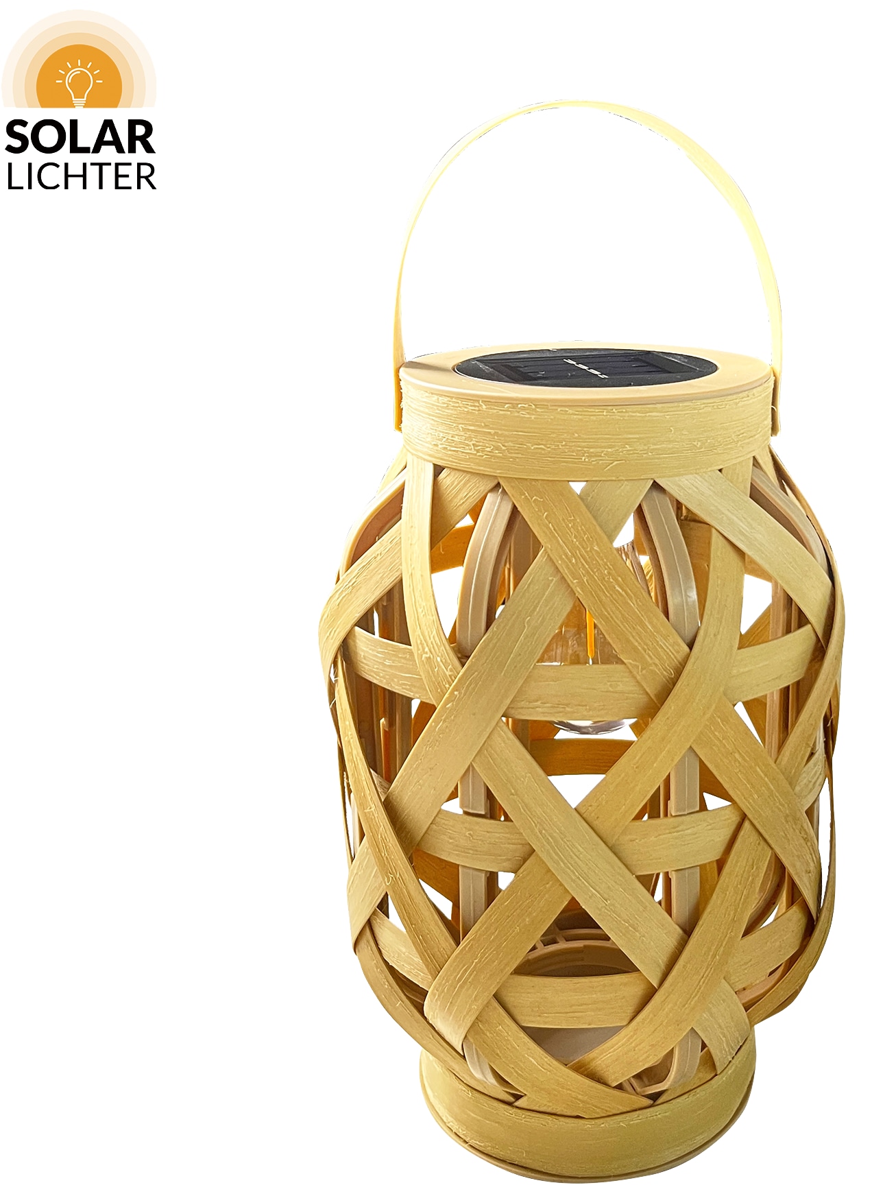 SOLAR LICHTER Solar LED-Akku-Rattanleuchte Solar S, 2700 K SOLAR LEUCHTEN Solar LED-Akku-Rattanleuchte SSolar, 2700 K
