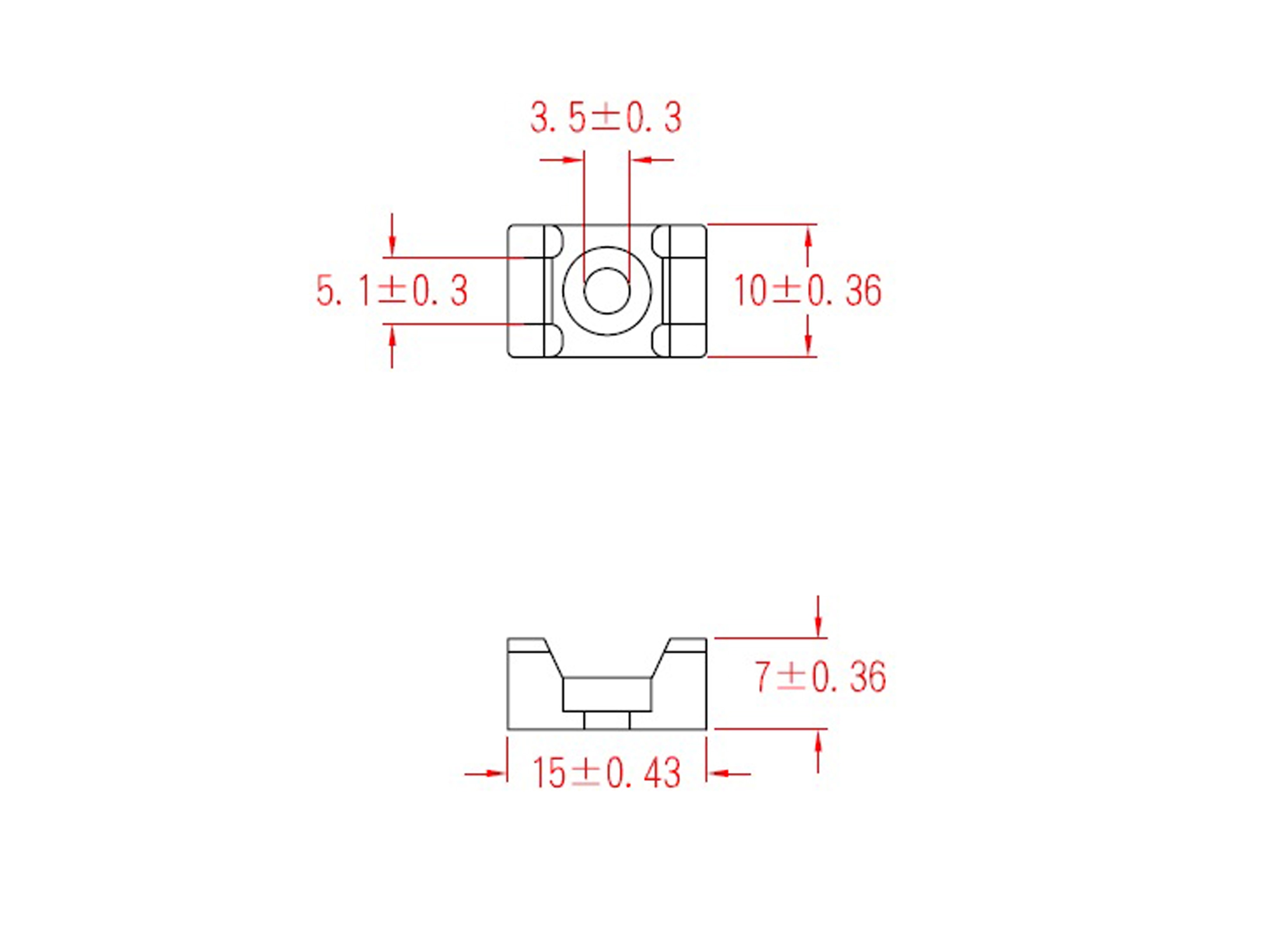 KSS Befestigungssockel schraubbar Polyamid 6.6, Natur, Befestigungsloch 3,5, L=15, B=10, 1 Stück KSS Befestigungssockel schraubbar Polyamid 6.6, Natur, Befestigungsloch 3,5, L=15, B=10, 1 Stück