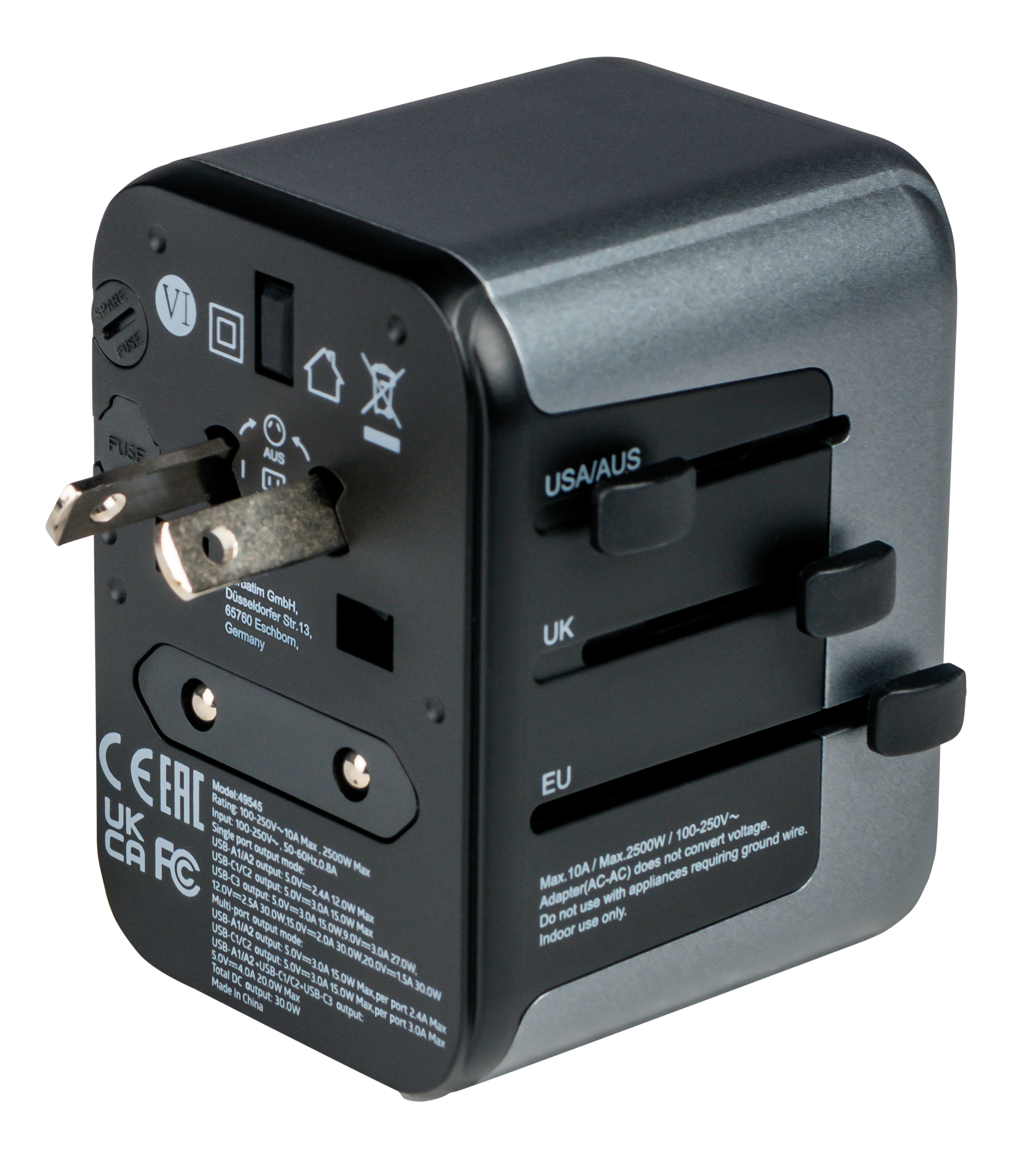 VERBATIM Universal-Reise-Adapter UTA-03, 1x Stromstecker, 2x USB-A, 3x USB-C VERBATIM Universal-Reise-Adapter UTA-03, 1x Stromstecker, 2x USB-A, 3x USB-C