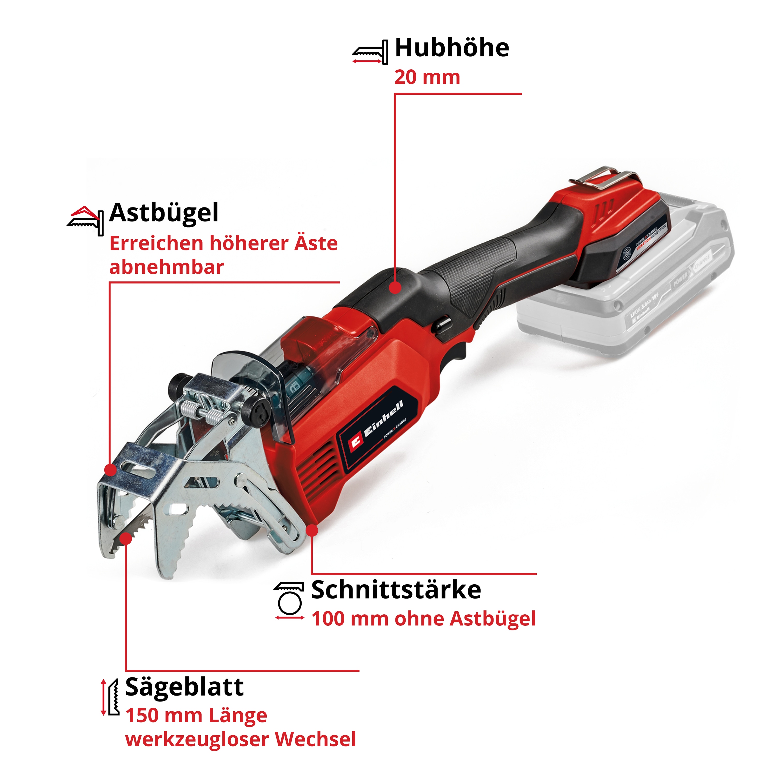 EINHELL Akku-Astsäge GE-GS 18/150 Li, 1x Akku 4,0 Ah EINHELL Akku-Astsäge GE-GS 18/150 Li, 1x Akku 4,0 Ah