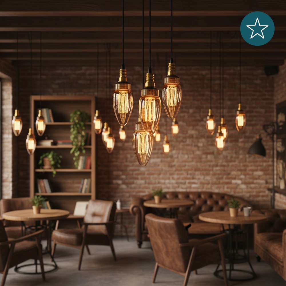 LUXULA LED-Filament-Lampe,, Vintage Kerze, E14, 2,3W, 65lm, 1800K LUXULA LED-Filament-Lampe,, Vintage Kerze, E14, 2,3W, 65lm, 1800K