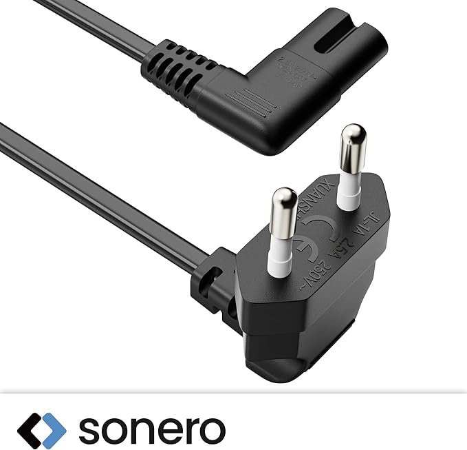 SONERO Netzkabel X-ESW-C7W-010B, Eurostecker, 90°, schwarz, 1m SONERO Netzkabel X-ESW-C7W-010B, Eurostecker, 90°, schwarz, 1m