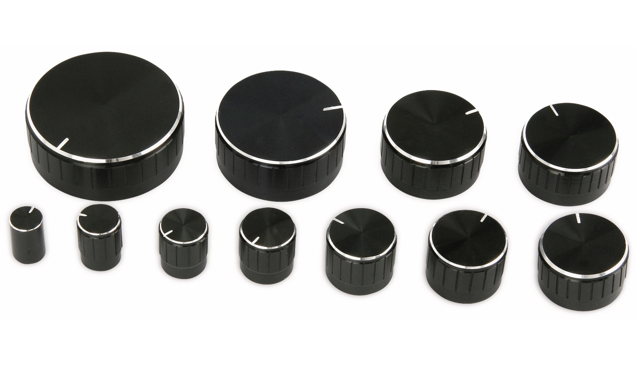 Drehknopf-Sortiment, 11-teilig, schwarz Drehknopf-Sortiment, 11-teilig, schwarz