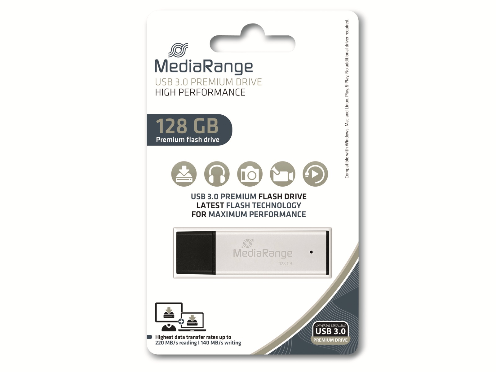 MEDIARANGE USB-Stick MR1902, USB 3.0, 128 GB MEDIARANGE USB-Stick MR1902, USB 3.0, 128 GB