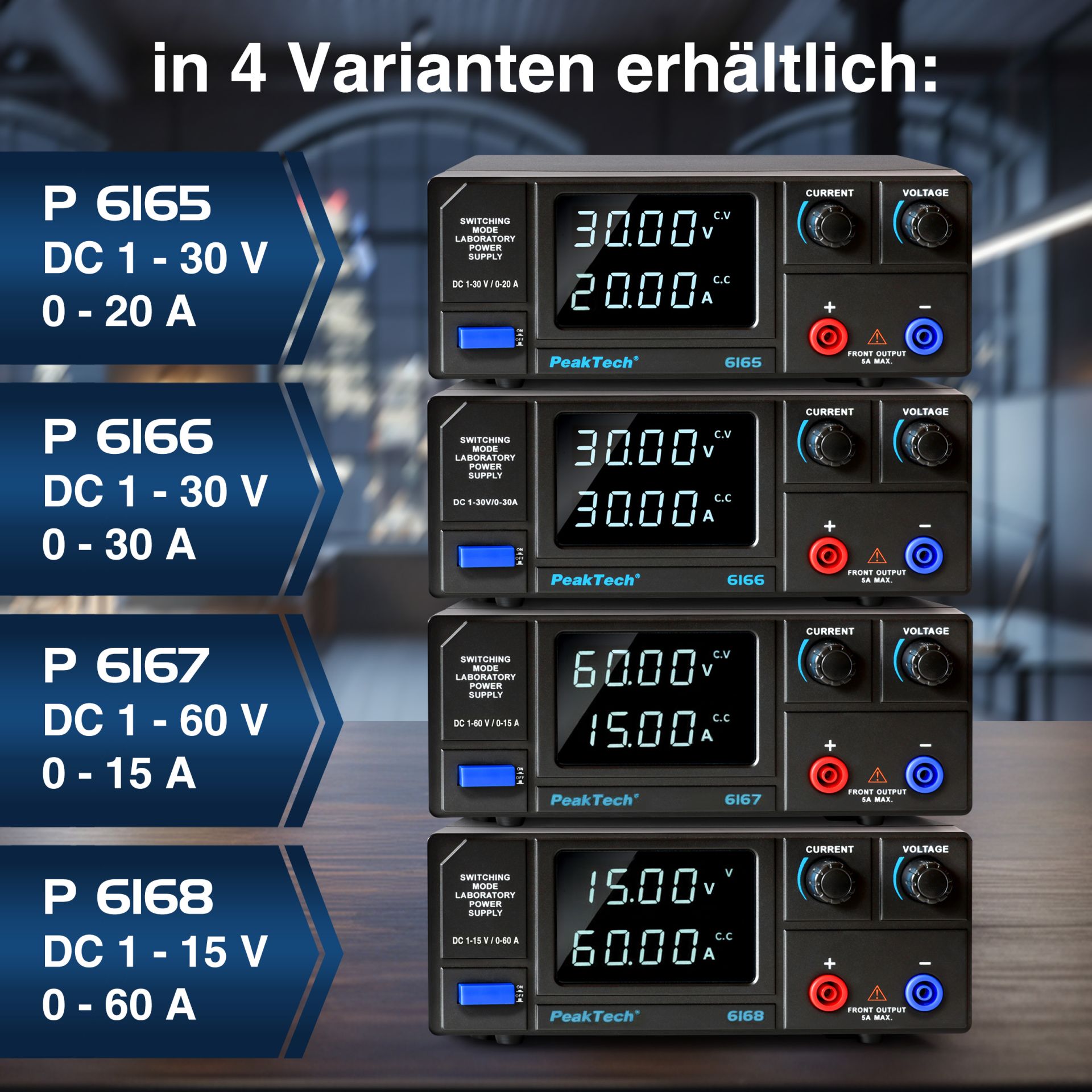 PEAKTECH Labornetzgerät P 6166, 1...30 V, 1...30 A, 900 W PEAKTECH Labornetzgerät P 6166, 1...30 V, 1...30 A, 900 W