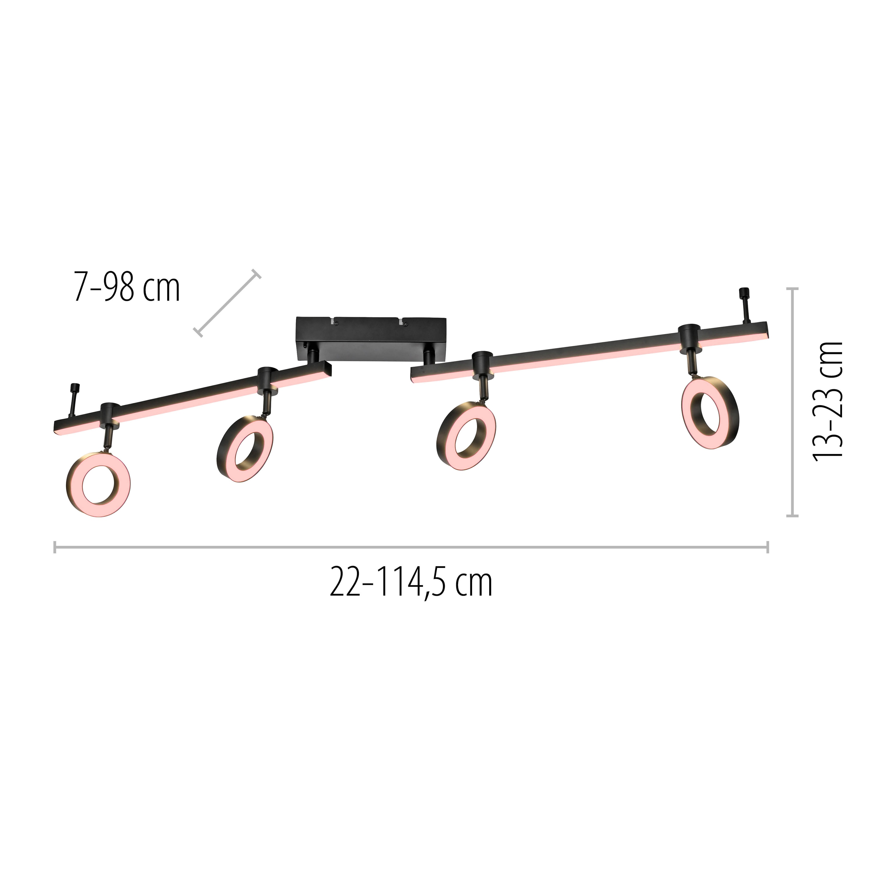 JUST LIGHT LED-Deckenleuchte 12076-18 schwarz, 21,5 W, 2600 lm, CCT, RGB, Smart Home JUST LIGHT LED-Deckenleuchte 12076-18 schwarz, 21,5 W, 2600 lm, CCT, RGB, Smart Home