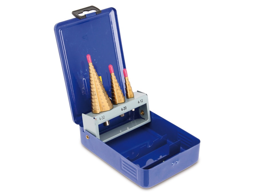 HSS Stufenbohrer-Set in Metallkassette HSS Stufenbohrer-Set in Metallkassette