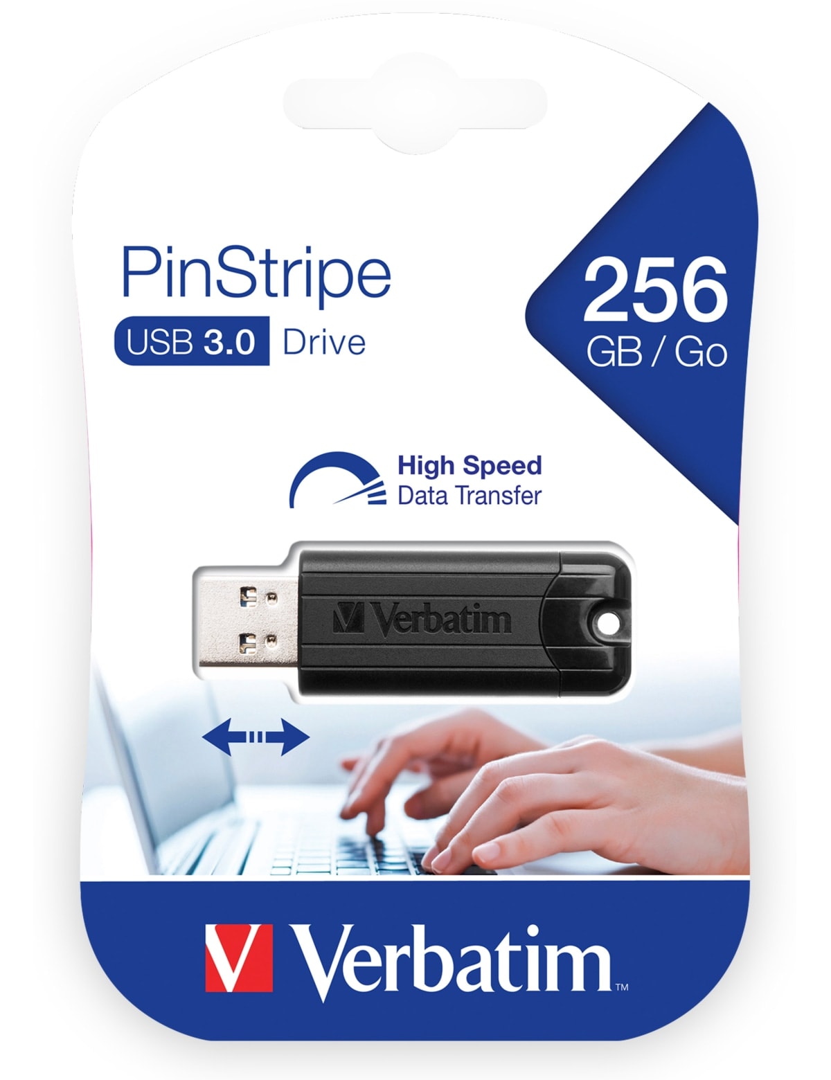 VERBATIM USB-Stick PinStripe 49320 USB 3.2 256GB VERBATIM USB3.0 Stick PinStripe, 256 GB