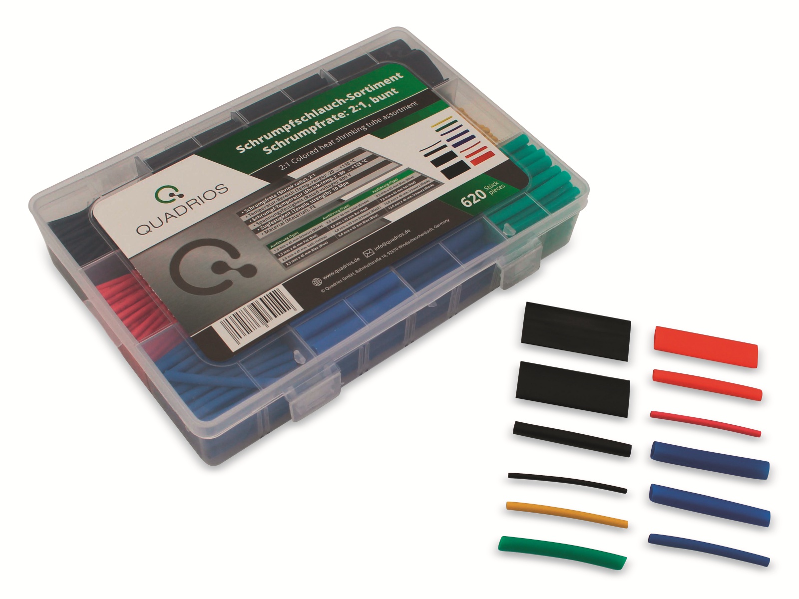 QUADRIOS Schrumpfschlauch-Set, 2103CA001, 2:1, Bunt, PE