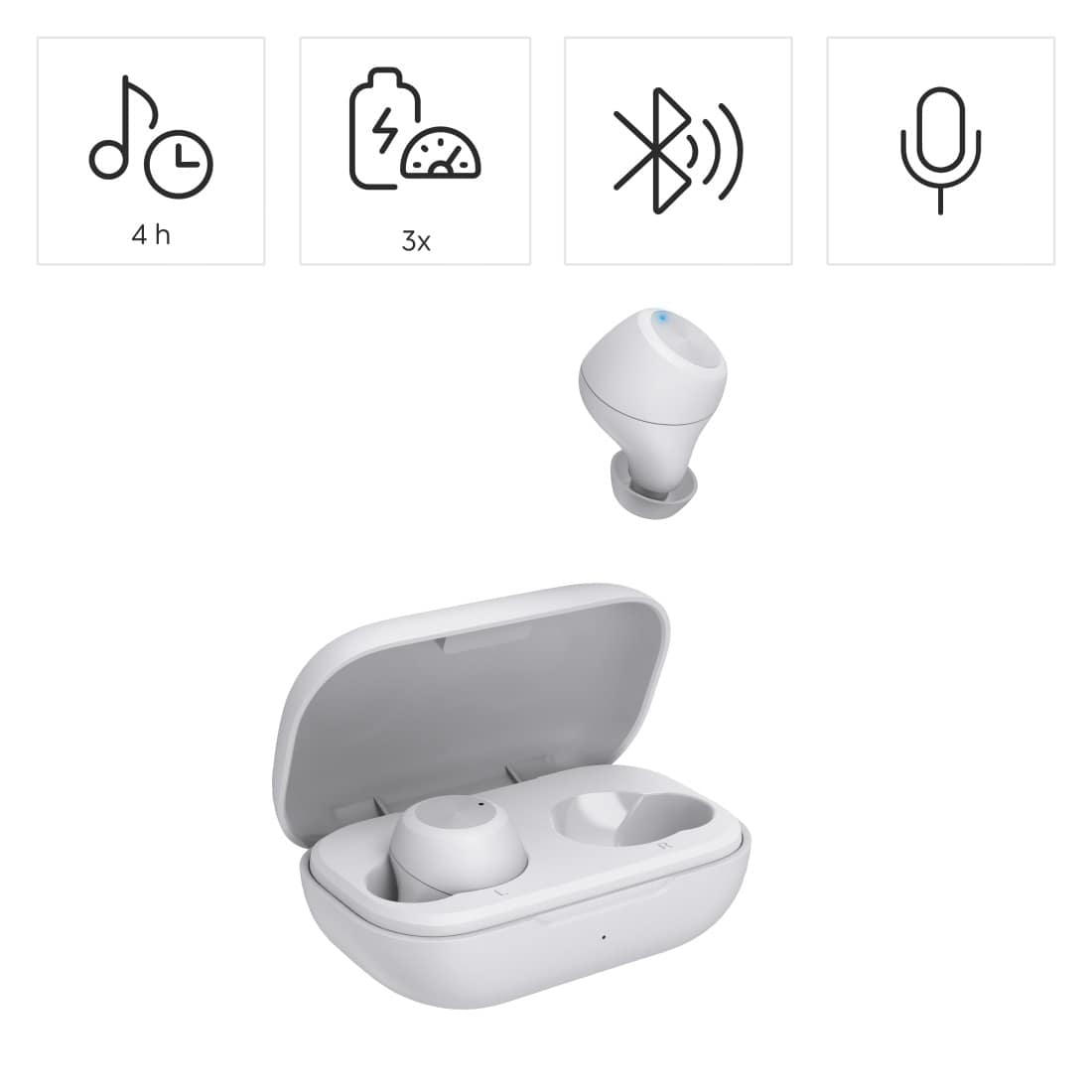HAMA Kabellose Kopfhörer, Spirit Chop II, TWS, In-Ear, Equalizer, Weiß HAMA Kabellose Kopfhörer, Spirit Chop II, TWS, In-Ear, Equalizer, Weiß