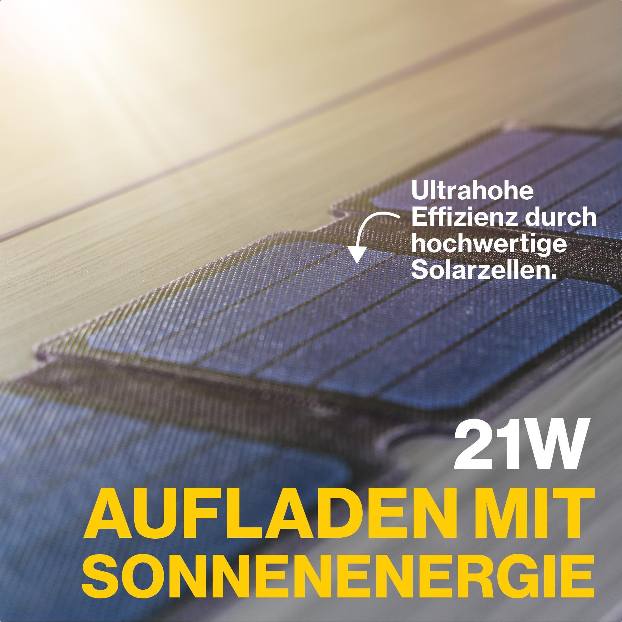 AQIILA Solarpanel Sunbird P21, 21 W, USB-C, schwarz AQIILA Solarpanel Sunbird P21, 21 W, USB-C, schwarz