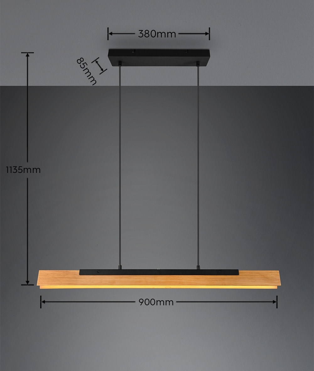 TRIO LED-Pendelleuchte Kerala 341610132 schwarz, 25 W, 3000 lm, 3000 K TRIO LED-Pendelleuchte Kerala 341610132 schwarz, 25 W, 3000 lm, 3000 K