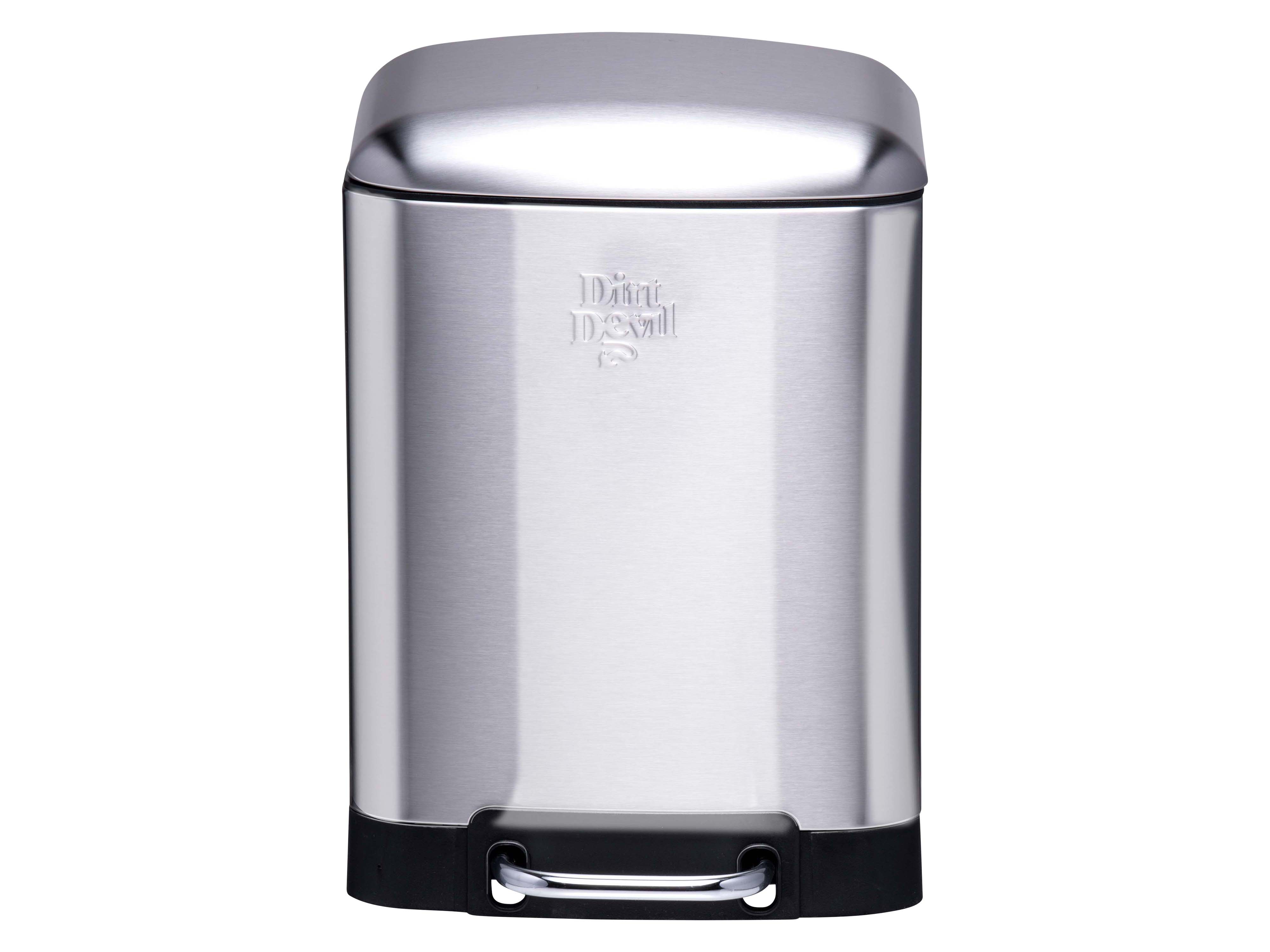 DIRT DEVIL Tretabfalleimer, 6 L, Soft Close, Edelstahl, silber DIRT DEVIL Tretabfalleimer, 6 L, Soft Close, Edelstahl, silber