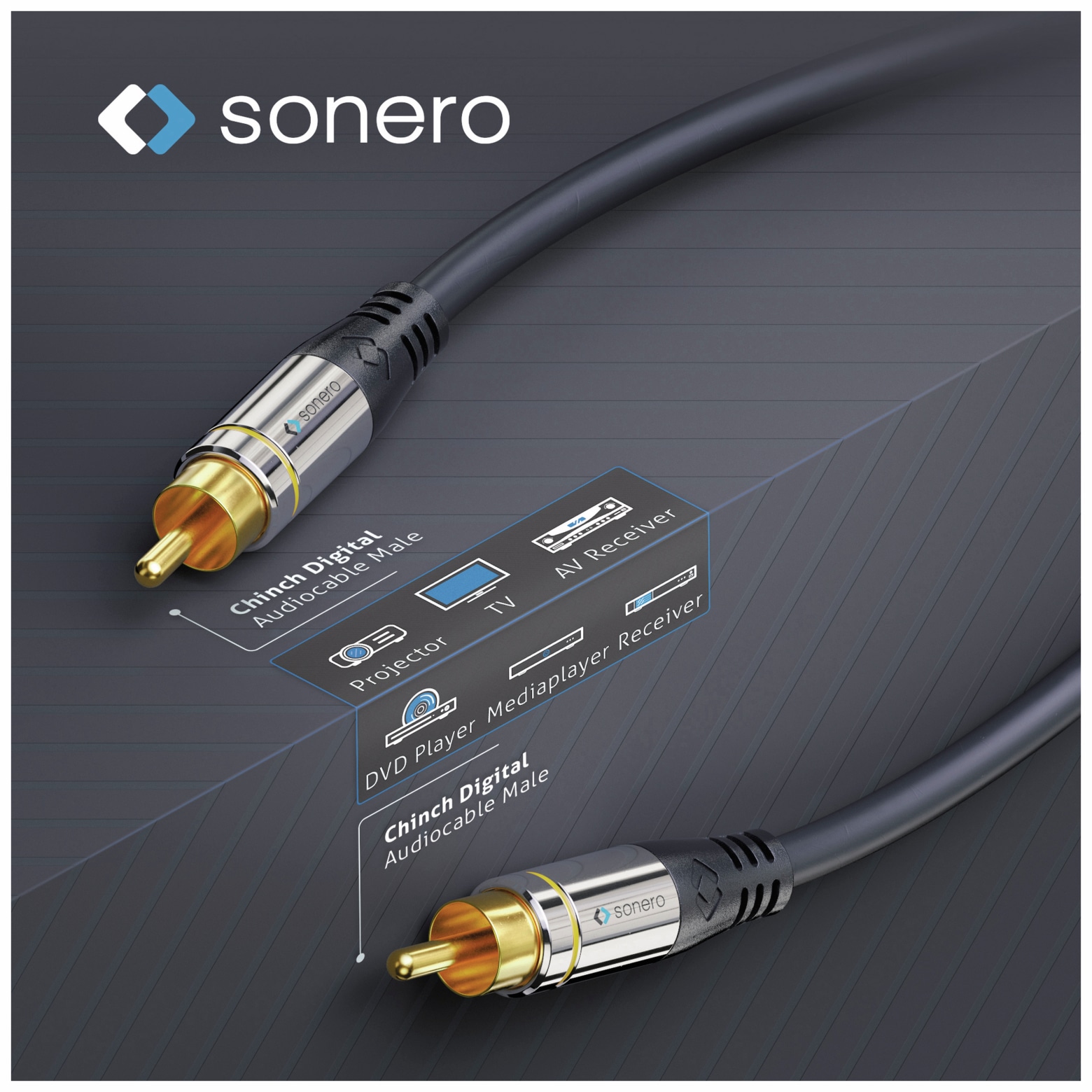 SONERO Cinchkabel 2,00 m, schwarz SONERO Cinchkabel 2,00 m, schwarz