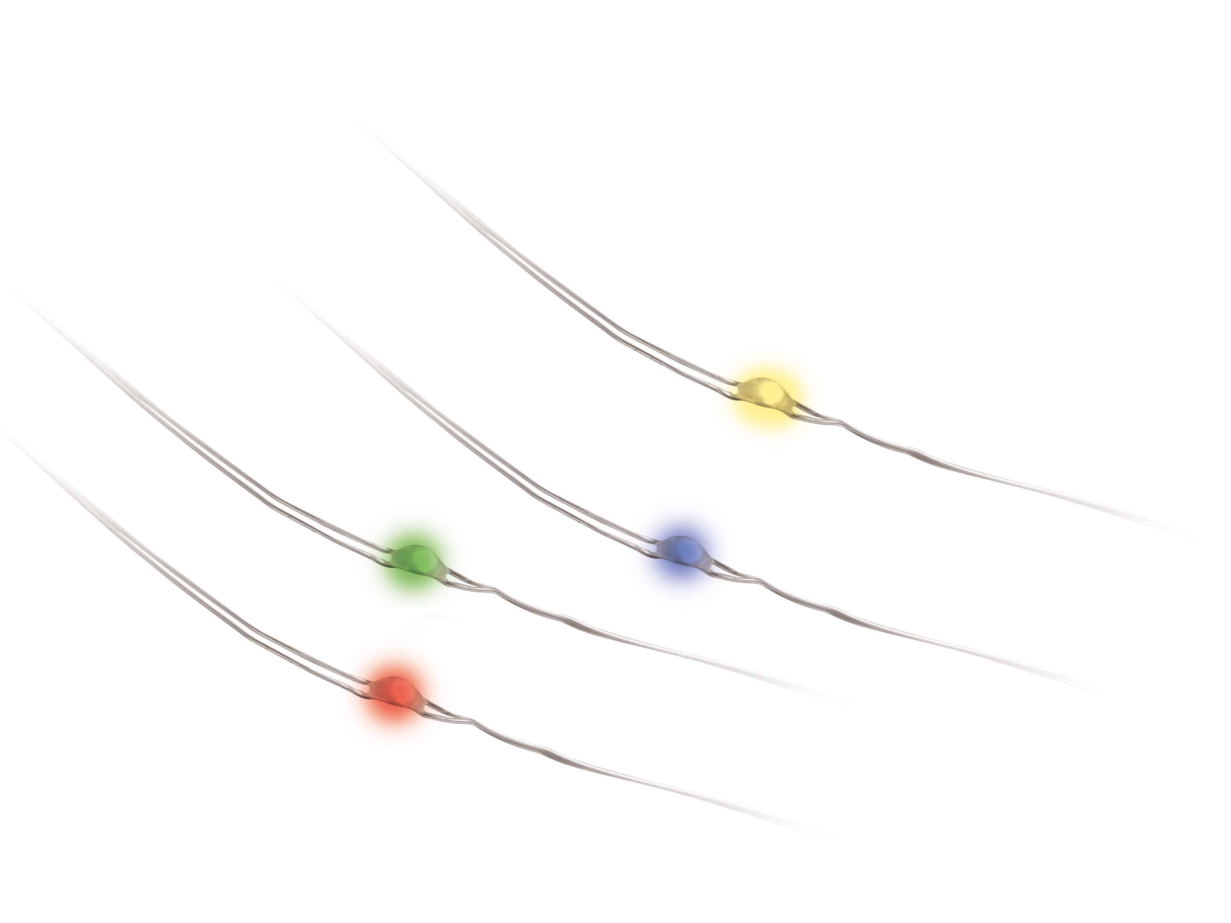LED-Lichterkette, Silberdraht, 18 LEDs, multicolor, Batteriebetrieb, inkl. Batterien LED-Lichterkette, Silberdraht, 18 LEDs, multicolor
