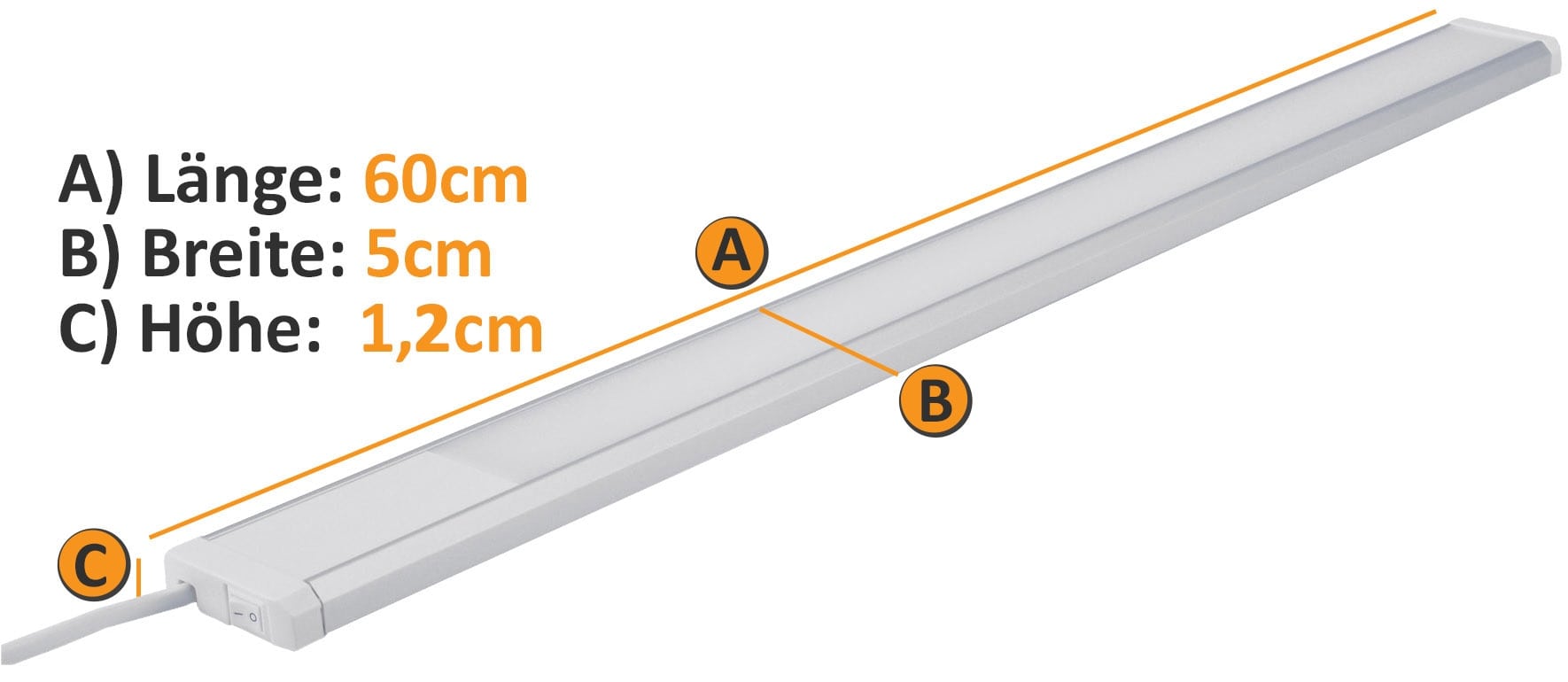 CHILITEC LED-Unterbauleuchte Comprido 600 CCT, EEK: G, 3000...6500 K, 60 cm CHILITEC LED-Unterbauleuchte Comprido 600 CCT, EEK: G, 3000...6500 K, 60 cm