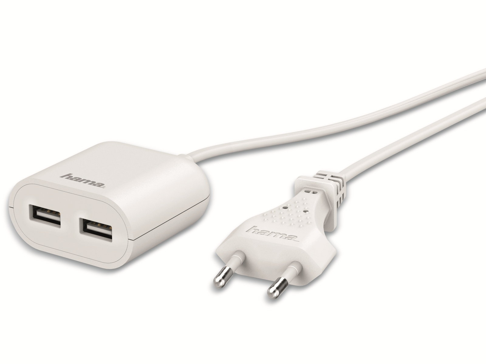 HAMA USB-Netzteil, 2x USB-Ausgänge, 1,9 m Kabel, weiß HAMA USB-Netzteil, 2x USB-Ausgänge, 1,9 m Kabel, weiß