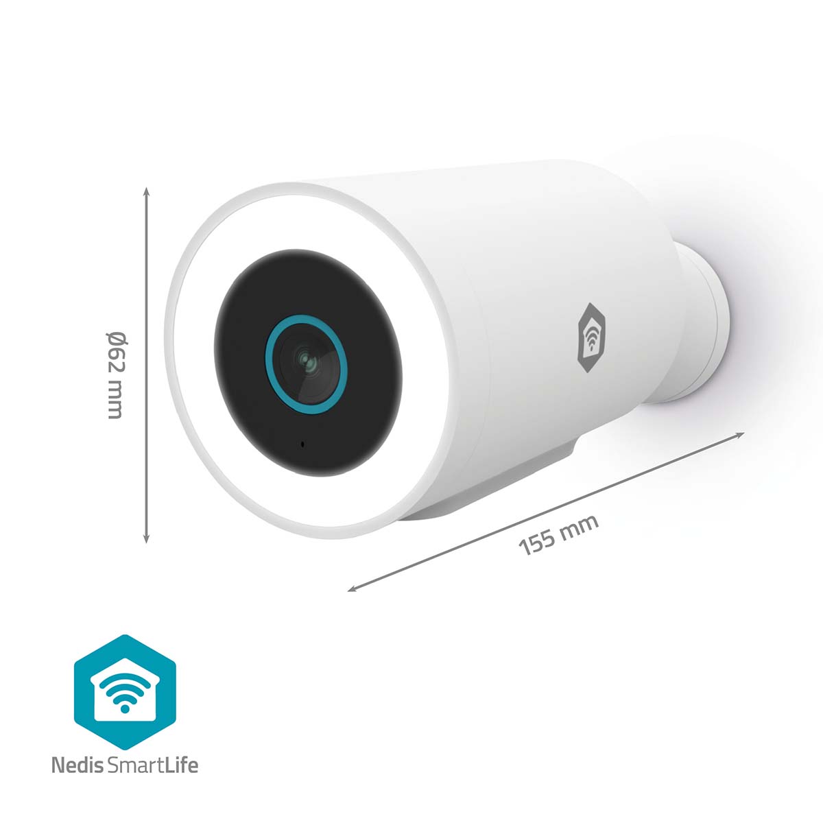 NEDIS SmartLife Outdoor Kamera, WIFICO15CWT, 3MP Full HD 1296p, Wi-Fi, Spotlight, IP65