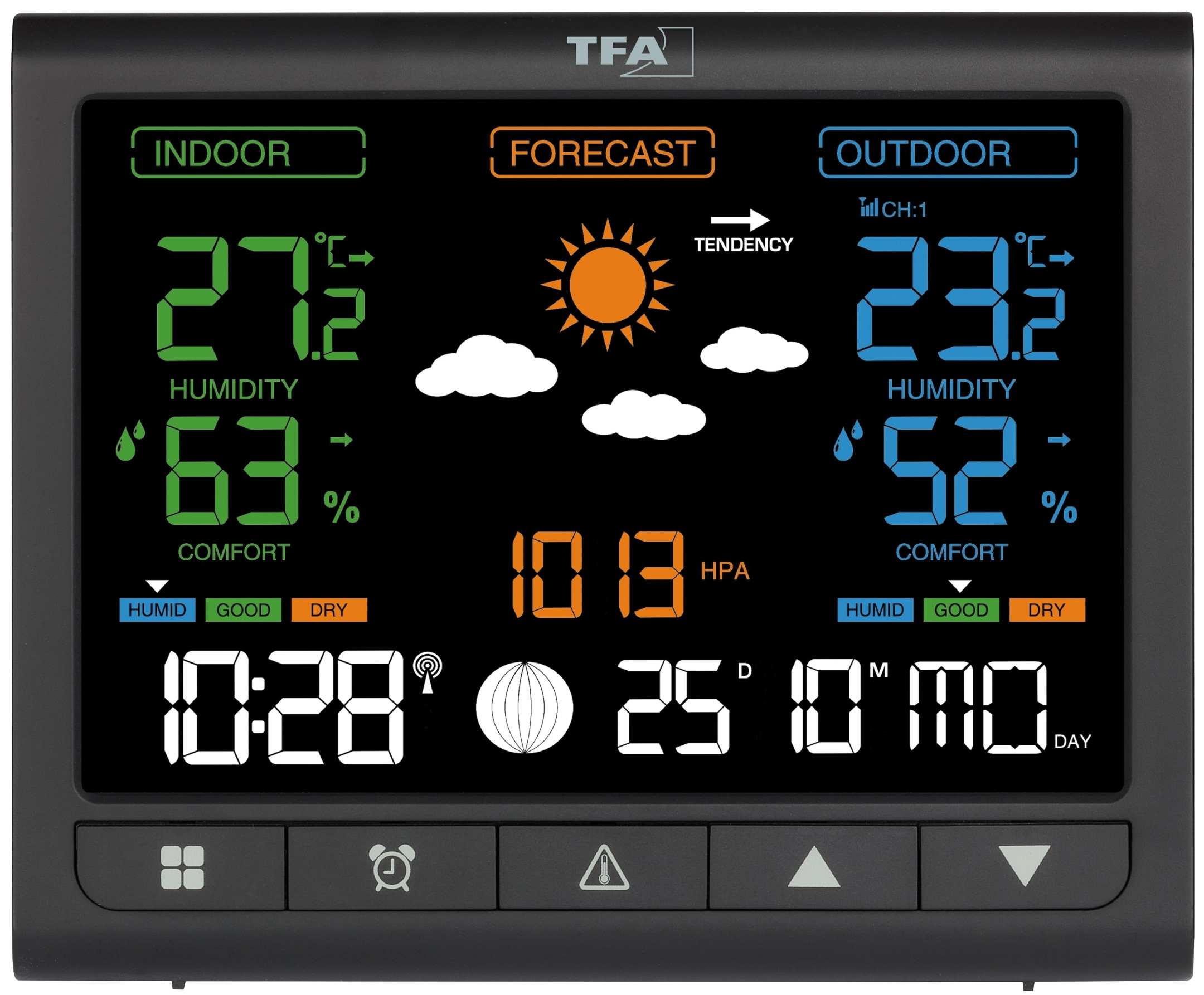 TFA Funk-Wetterstation Contrast, 35.1171.01, schwarz TFA Funk-Wetterstation Contrast, 35.1171.01, schwarz
