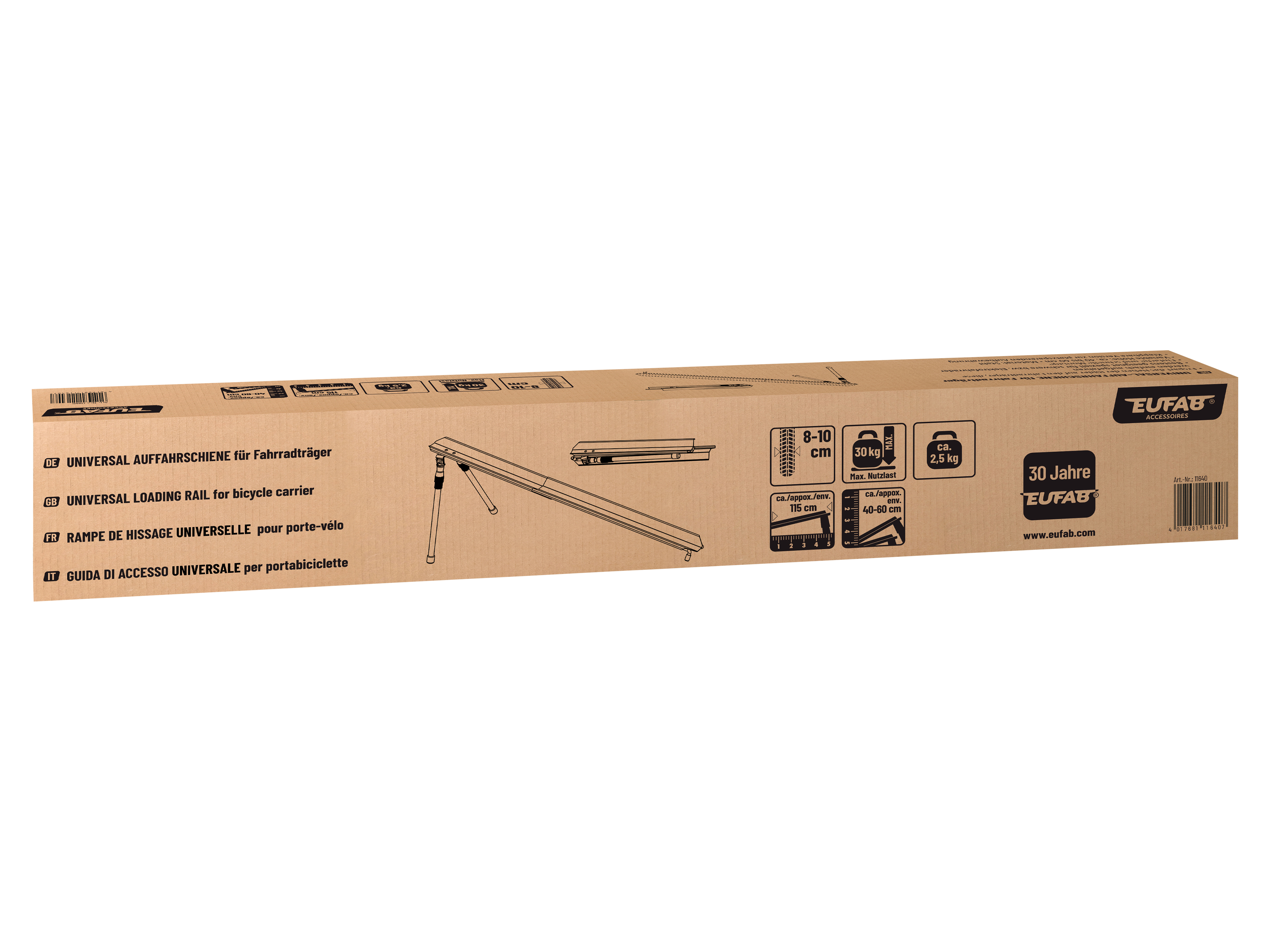 EUFAB Universal Auffahrschiene, 11640, für Fahrradträger