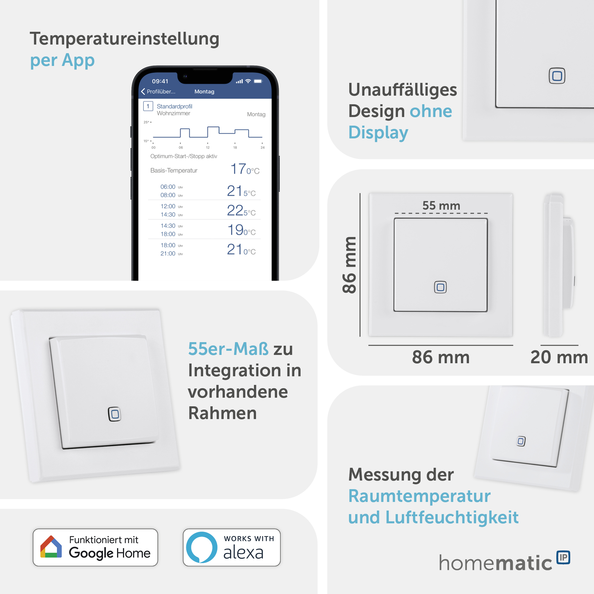 HOMEMATIC IP Smart Home 150181A0, Temp. und Luftfeucht. Sensor HOMEMATIC IP Smart Home 150181A0, Temp. und Luftfeucht. Sensor