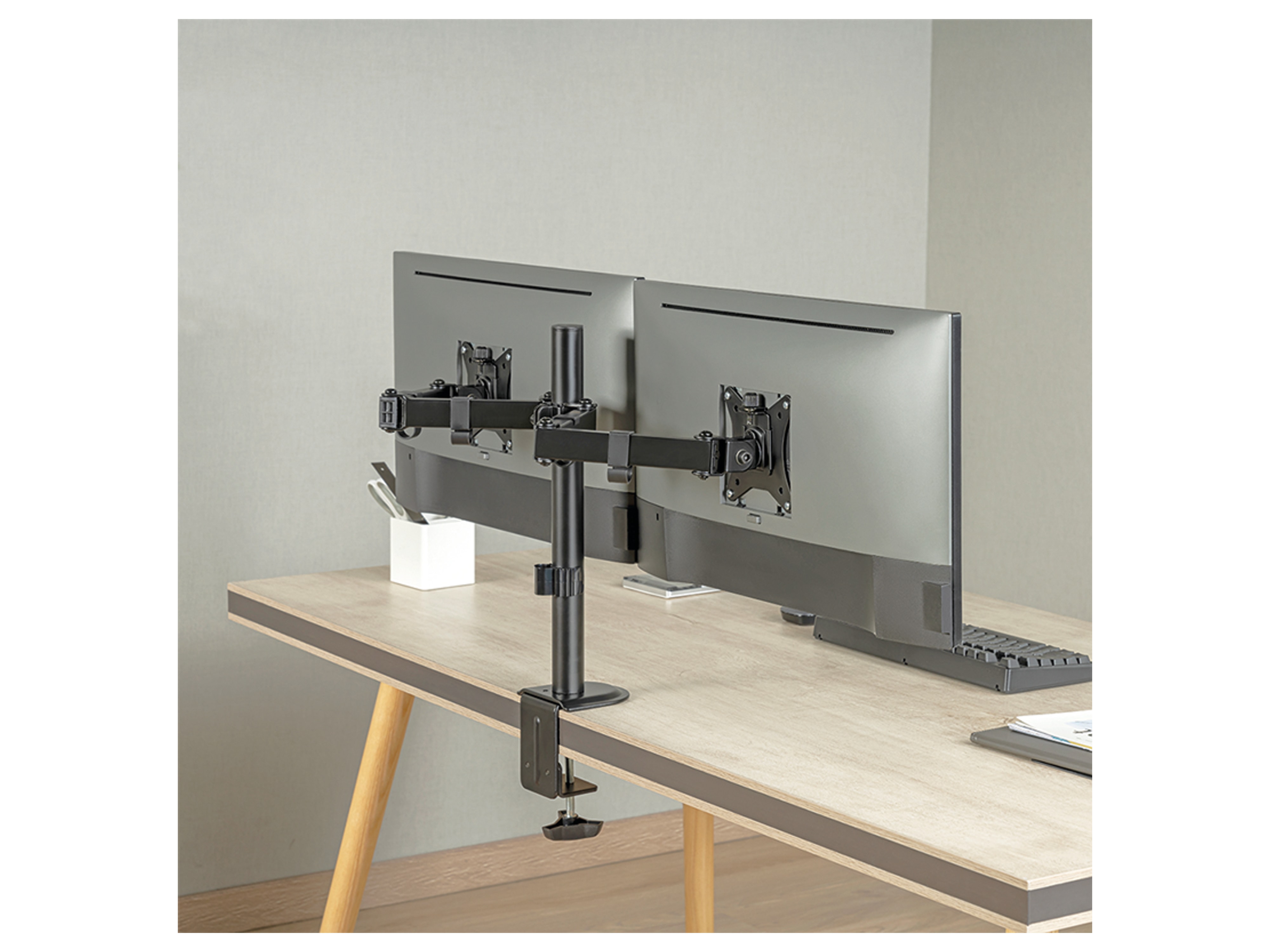 LOGILINK Monitorhalterung BP0172 2fach 17-32, Aluminium LOGILINK Monitorhalterung BP0172, 2-fach, 43,2 - 81,3 cm (17" - 32"), Aluminium