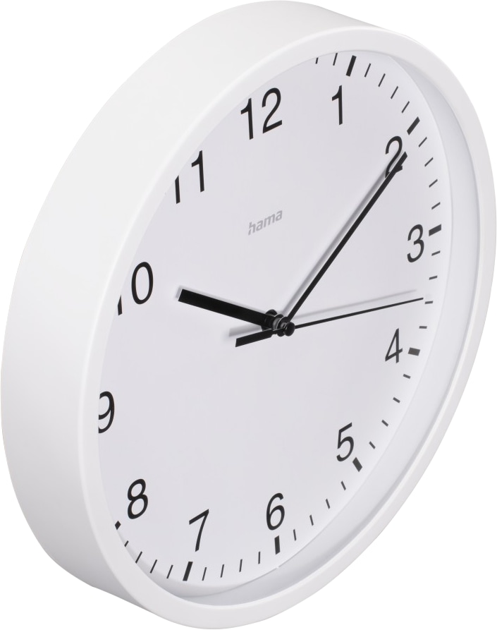 HAMA Wanduhr Elba, Ø 25 cm, ohne Ticken, Weiß HAMA Wanduhr Elba, Ø 25 cm, ohne Ticken, Weiß