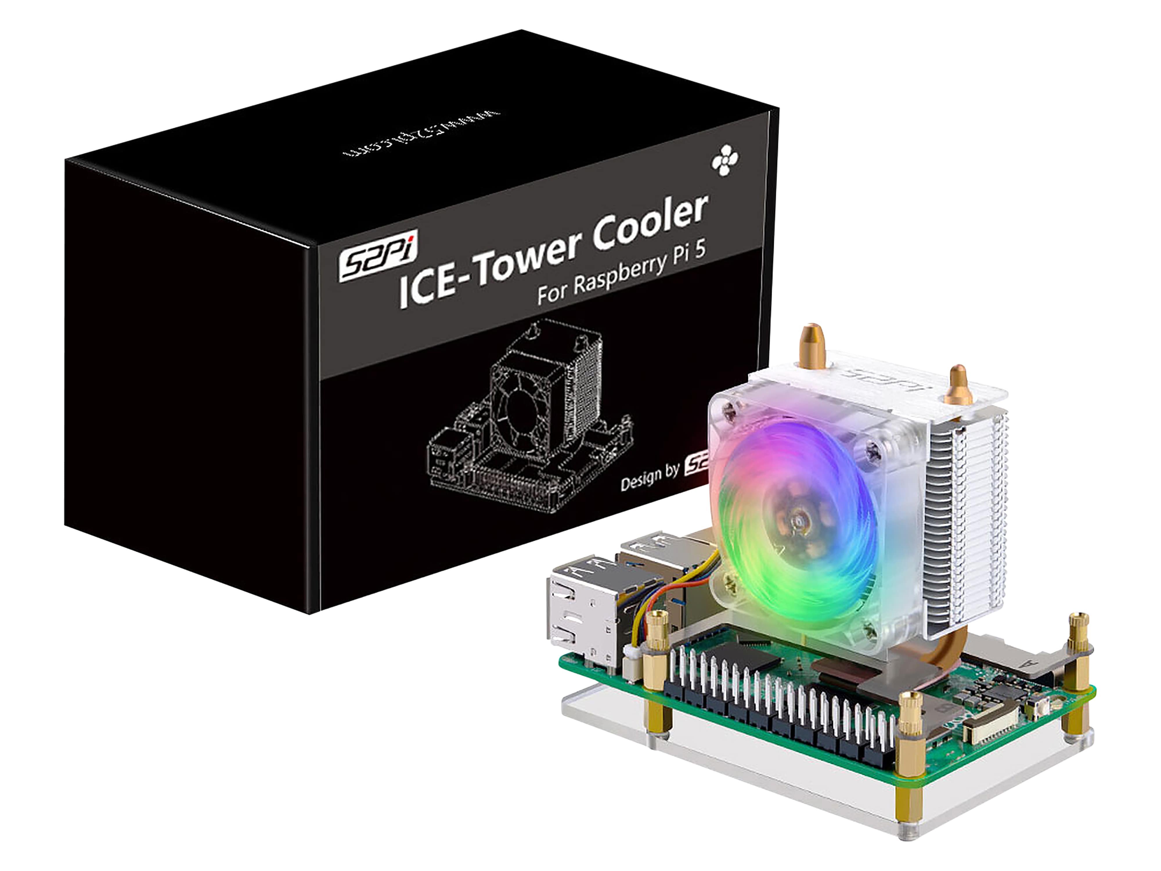 KUBII ICE Tower Lüfter für Raspberry Pi 5, Vertikal, ZP-0180 KUBII ICE Tower Lüfter für Raspberry Pi 5, Vertikal, ZP-0180
