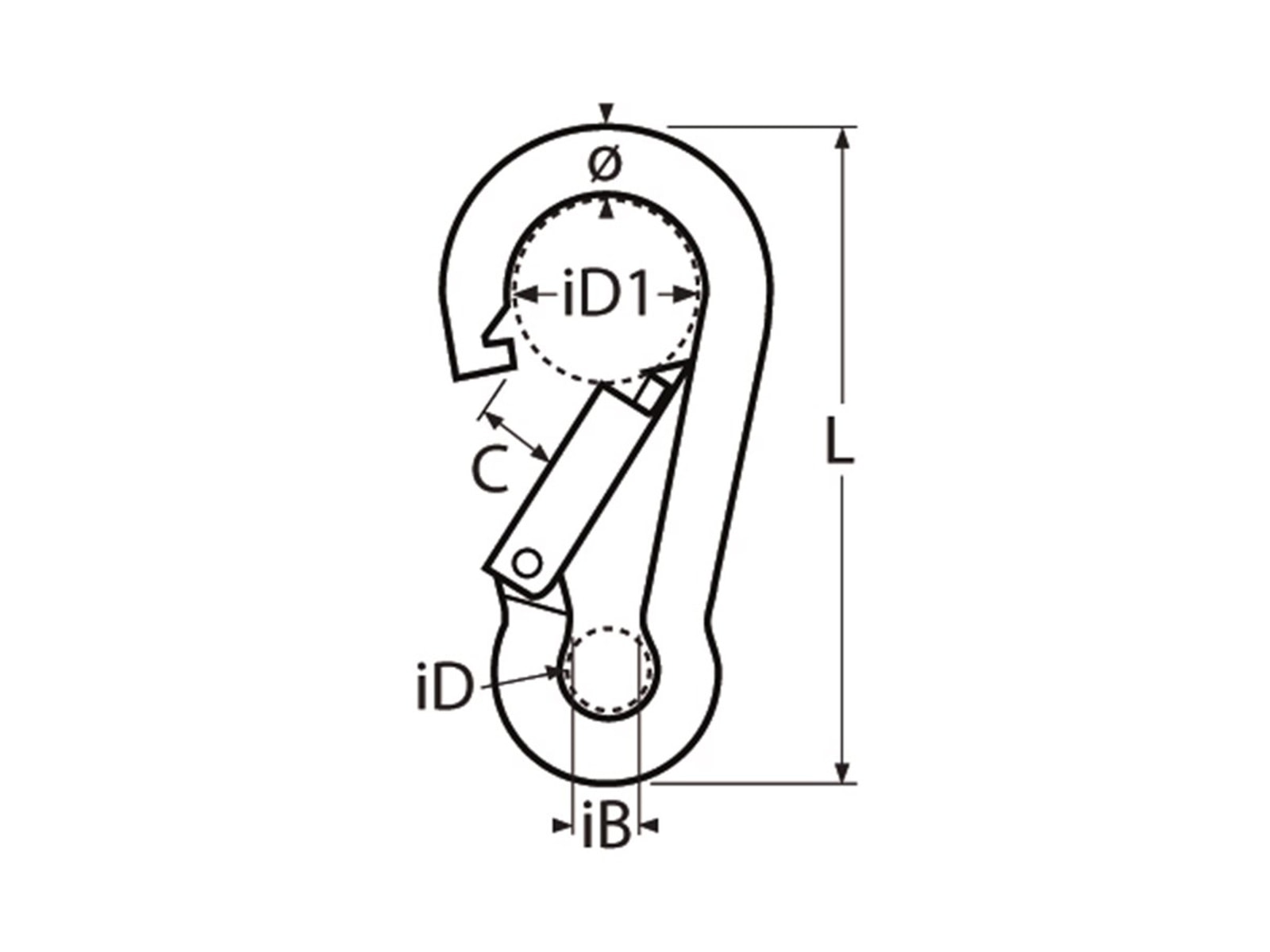 MARINETECH Karabinerhaken Edelstahl A4, 10x100 mm MARINETECH Karabinerhaken Edelstahl A4, 10x100 mm