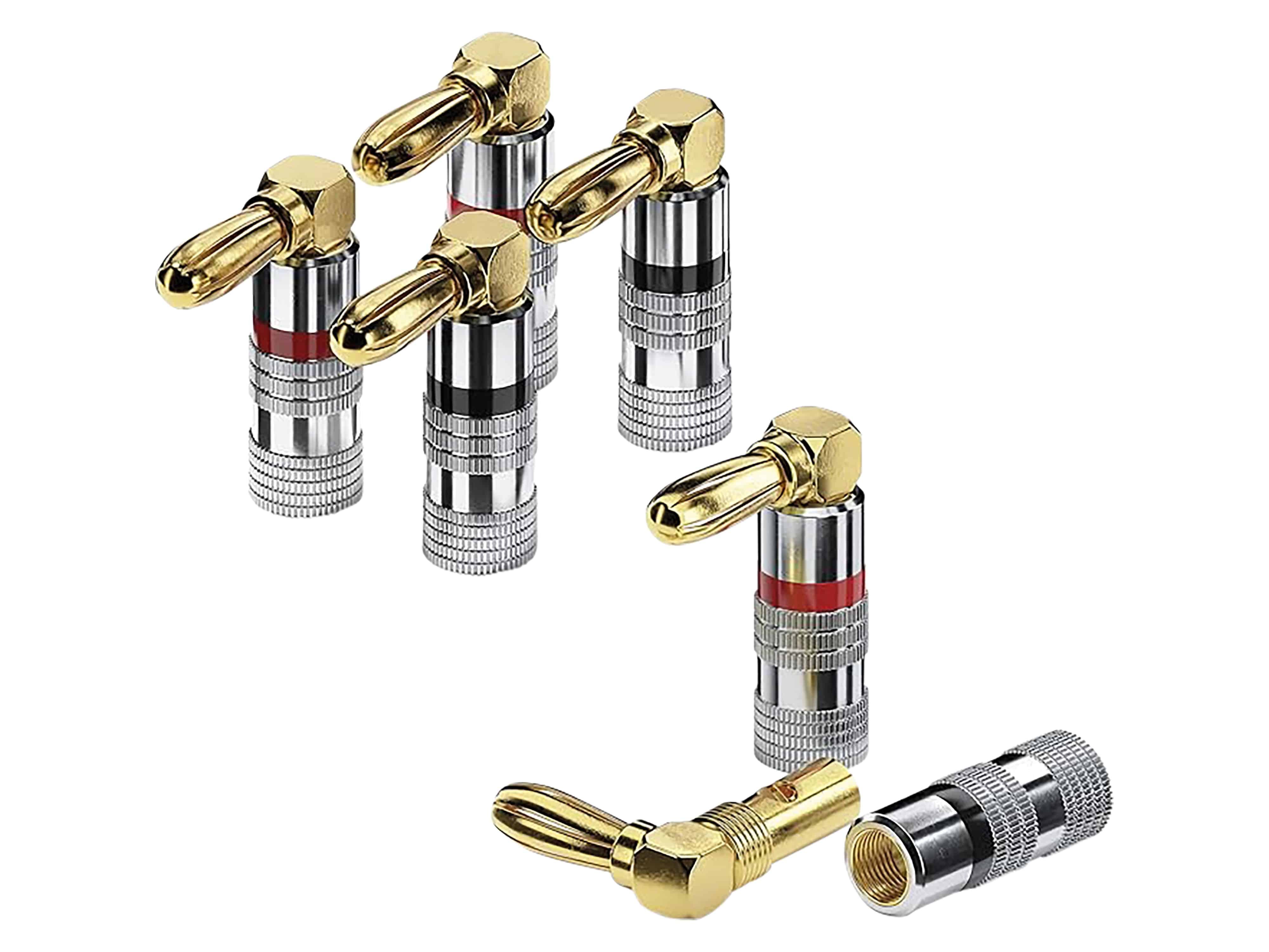 SONERO Bananenstecker S-SC090-04, gewinkelt 90° vergoldet 4er Set SONERO Bananenstecker S-SC090-04, gewinkelt 90° vergoldet 4er Set