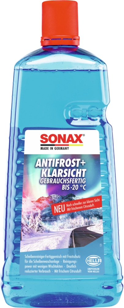 SONAX Scheibenreiniger AntiFrost+KlarSicht, 03325410, bis -20 °C, Citrus-Duft, 2L SONAX Scheibenreiniger AntiFrost+KlarSicht, 03325410, bis -20 °C, Citrus-Duft, 2L
