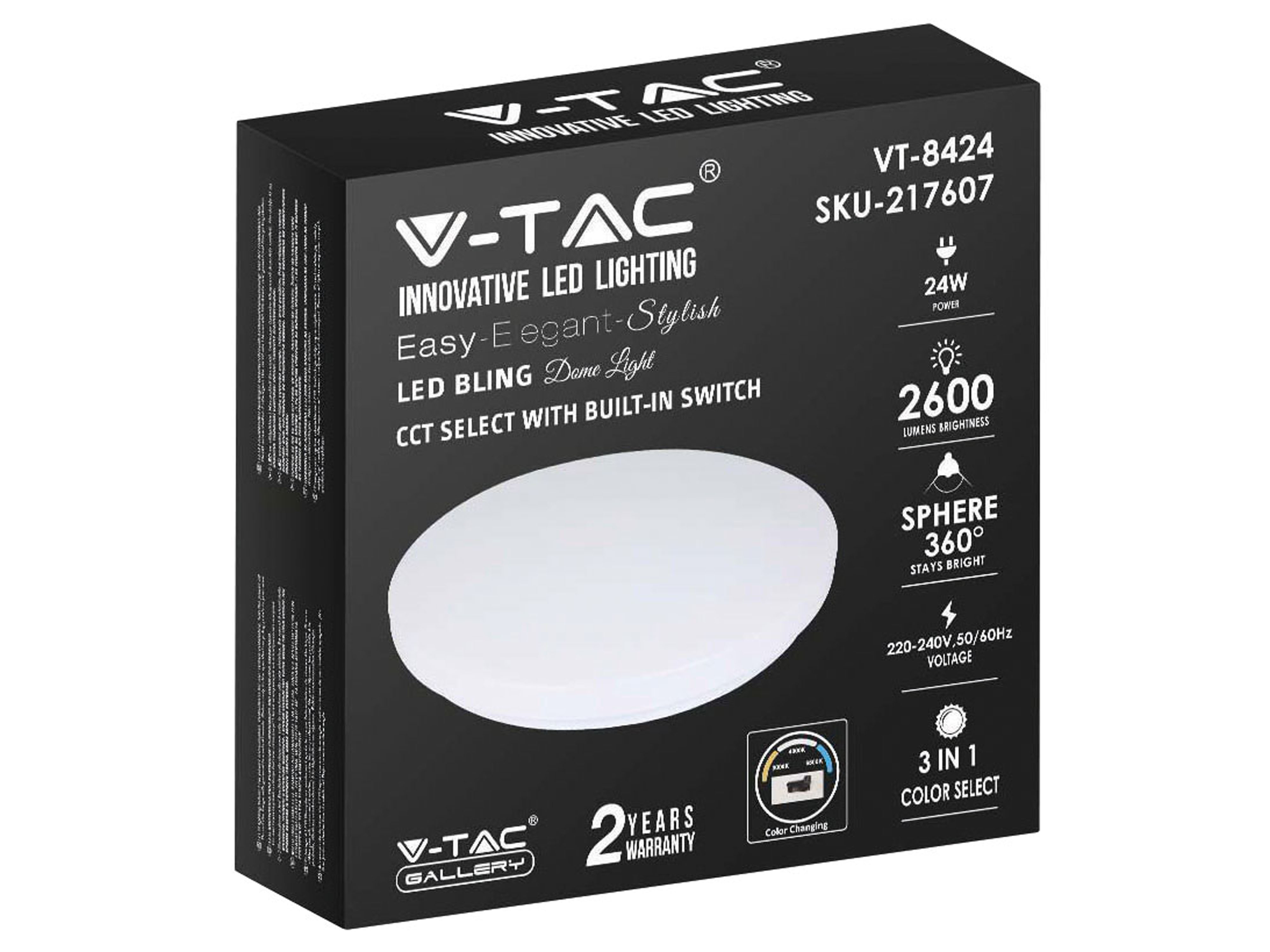 V-TAC LED-Deckenleuchte VT-8424, Kuppel, 350mm, 24W, TW V-TAC LED-Deckenleuchte VT-8424, Kuppel, 350mm, 24W, TW