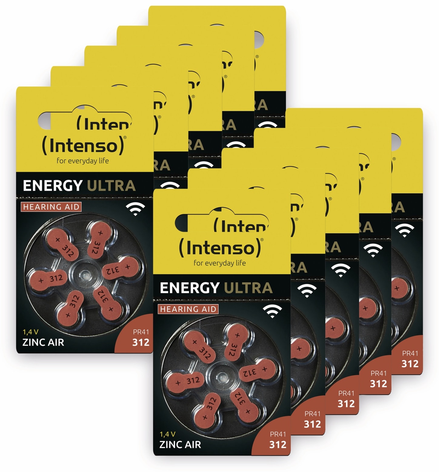 INTENSO Hörgeräte-Batterien-Set Energy Ultra A 312, 60er-Set, braun INTENSO Hörgeräte-Batterien-Set Energy Ultra A 312, 60er-Set, braun