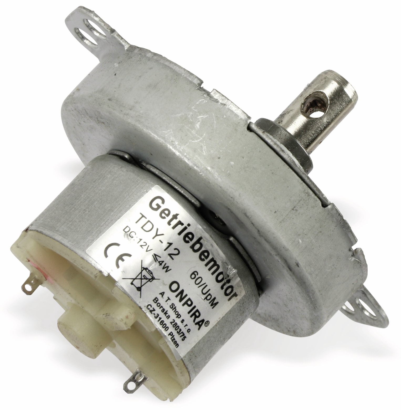 Gleichstrom-Getriebemotor TDY-12, 12 V-, 0,18 A, 60 U/min Gleichstrom-Getriebemotor TDY-12, 12 V-, 0,18 A, 60 U/min