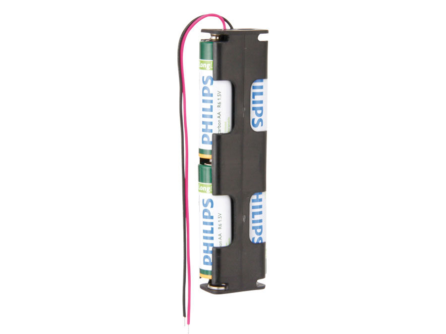 Batteriehalter, 4x Mignon, Anschlusslitzen Batteriehalter, 4x Mignon, Anschlusslitzen